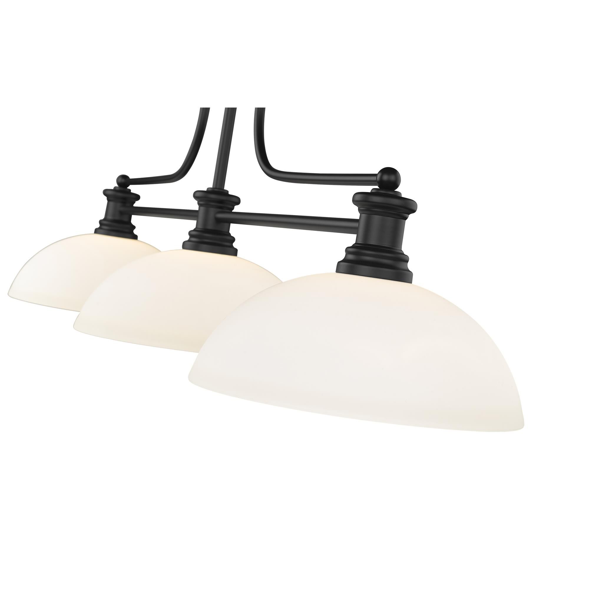 Shown in Matte Black finish and Opal glass