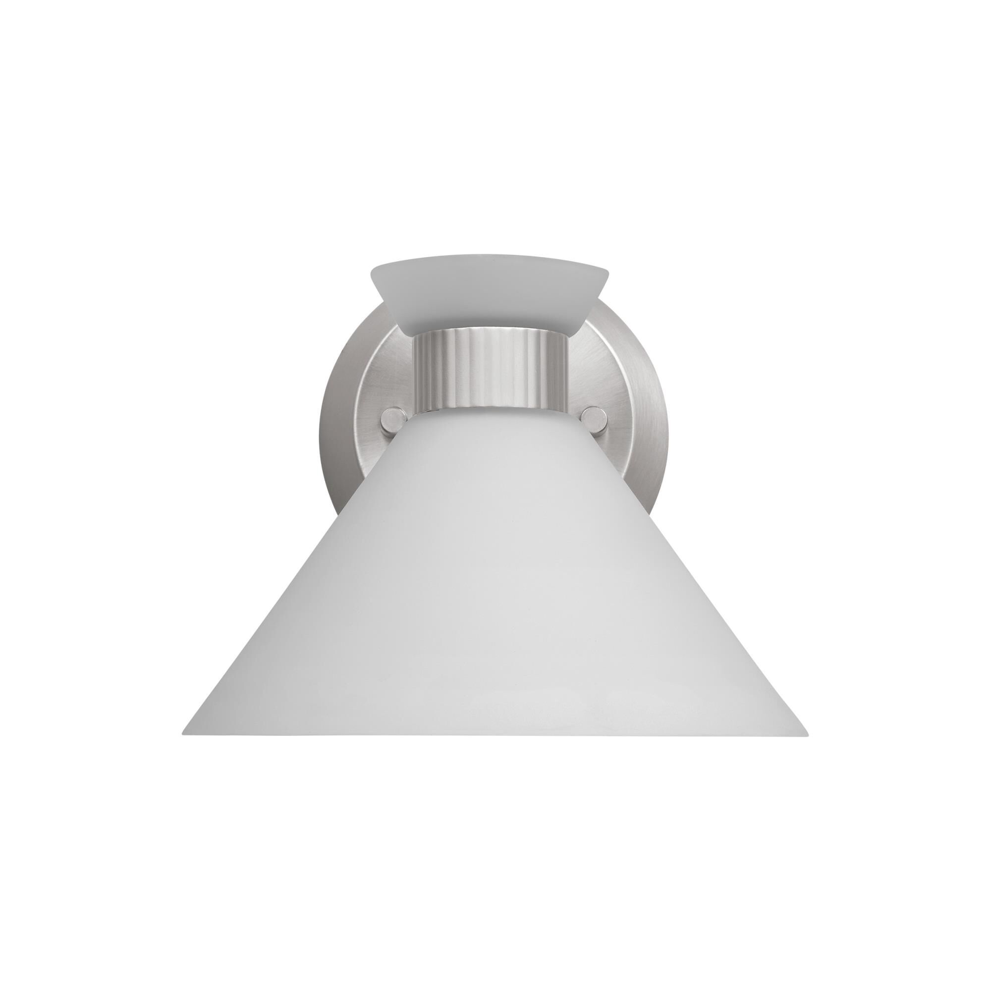 Shown in Brushed Steel finish and Etched White glass