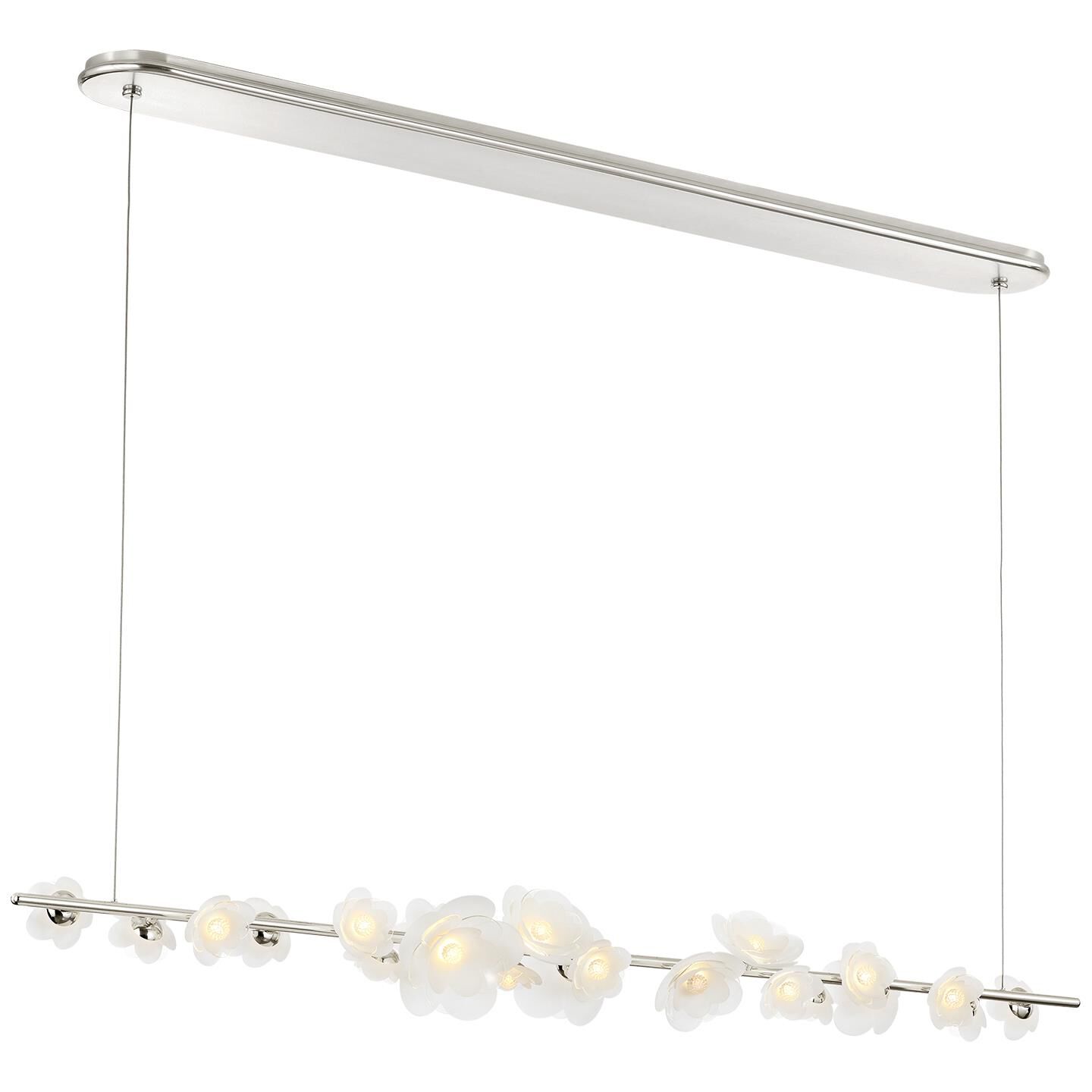 Shown in Soft Silver finish and Etched and Clear Flower glass