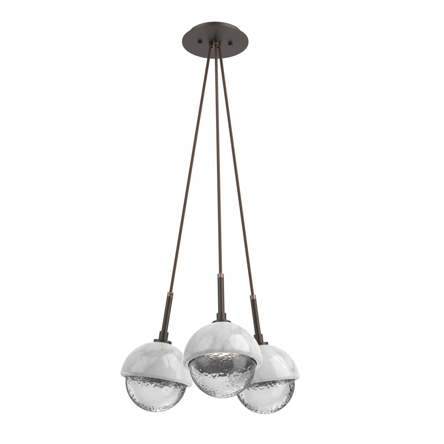 Shown in Flat Bronze finish and Clear glass and White Marble accent
