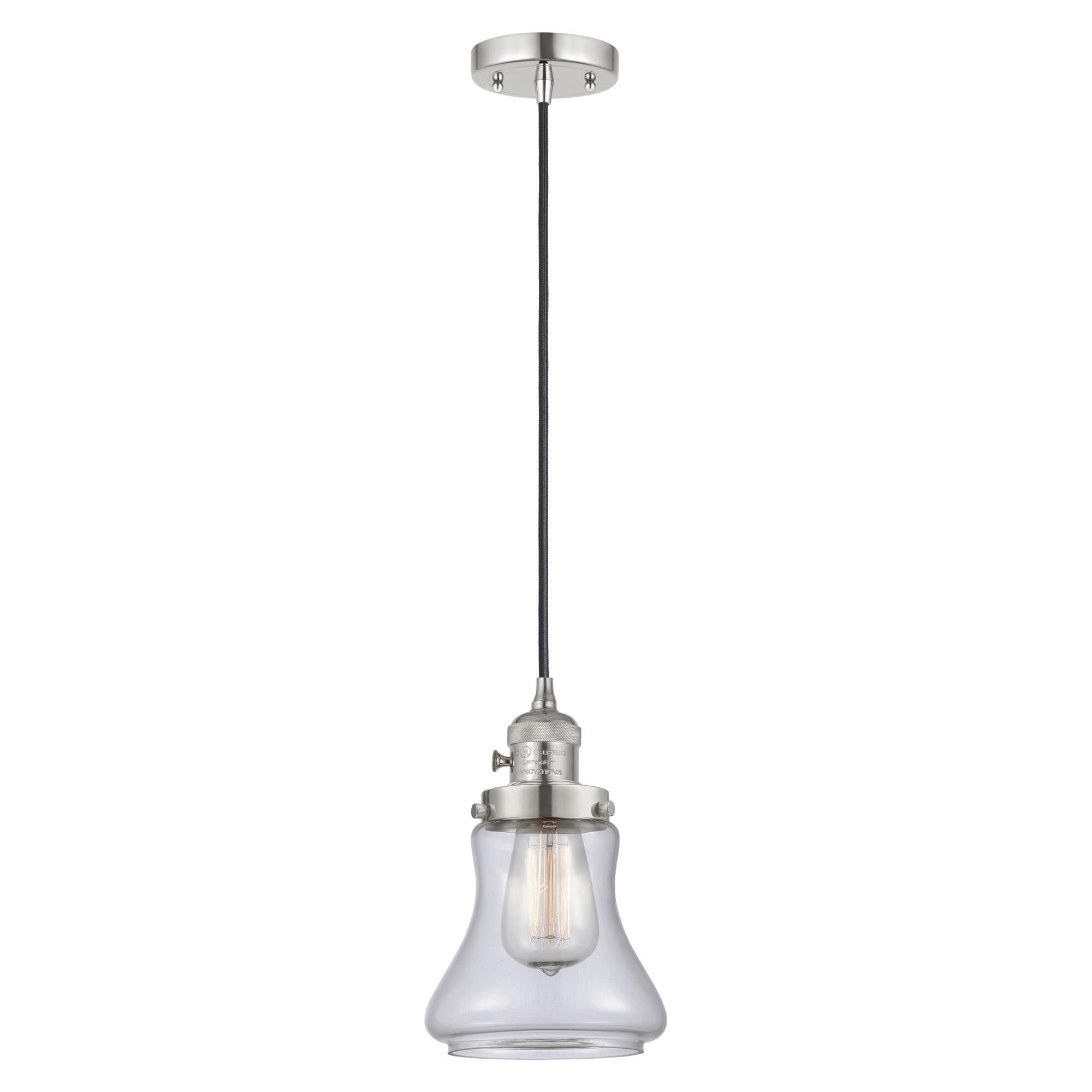 Shown in Polished Nickel finish and Clear glass