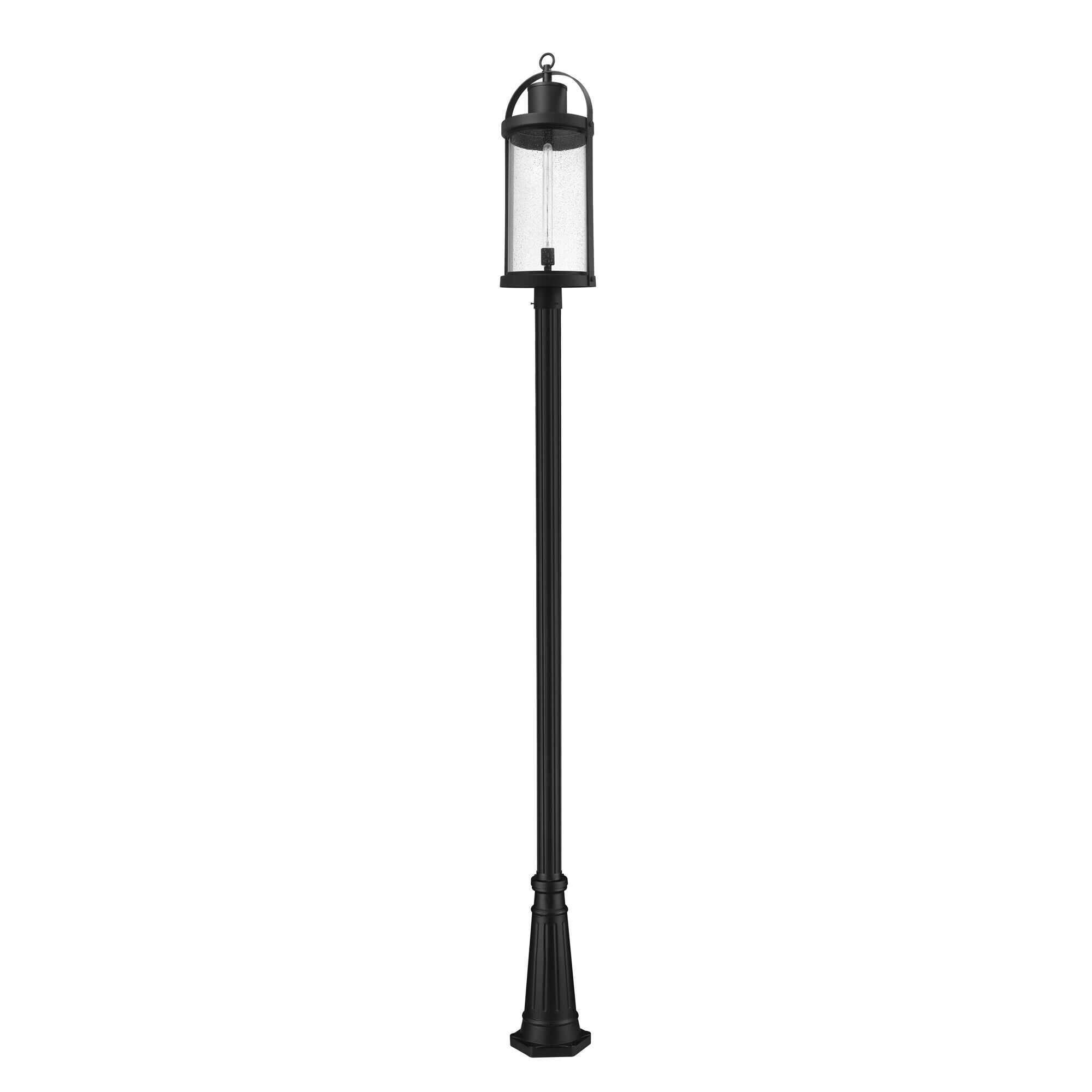 Shown in Black finish and Glass shade