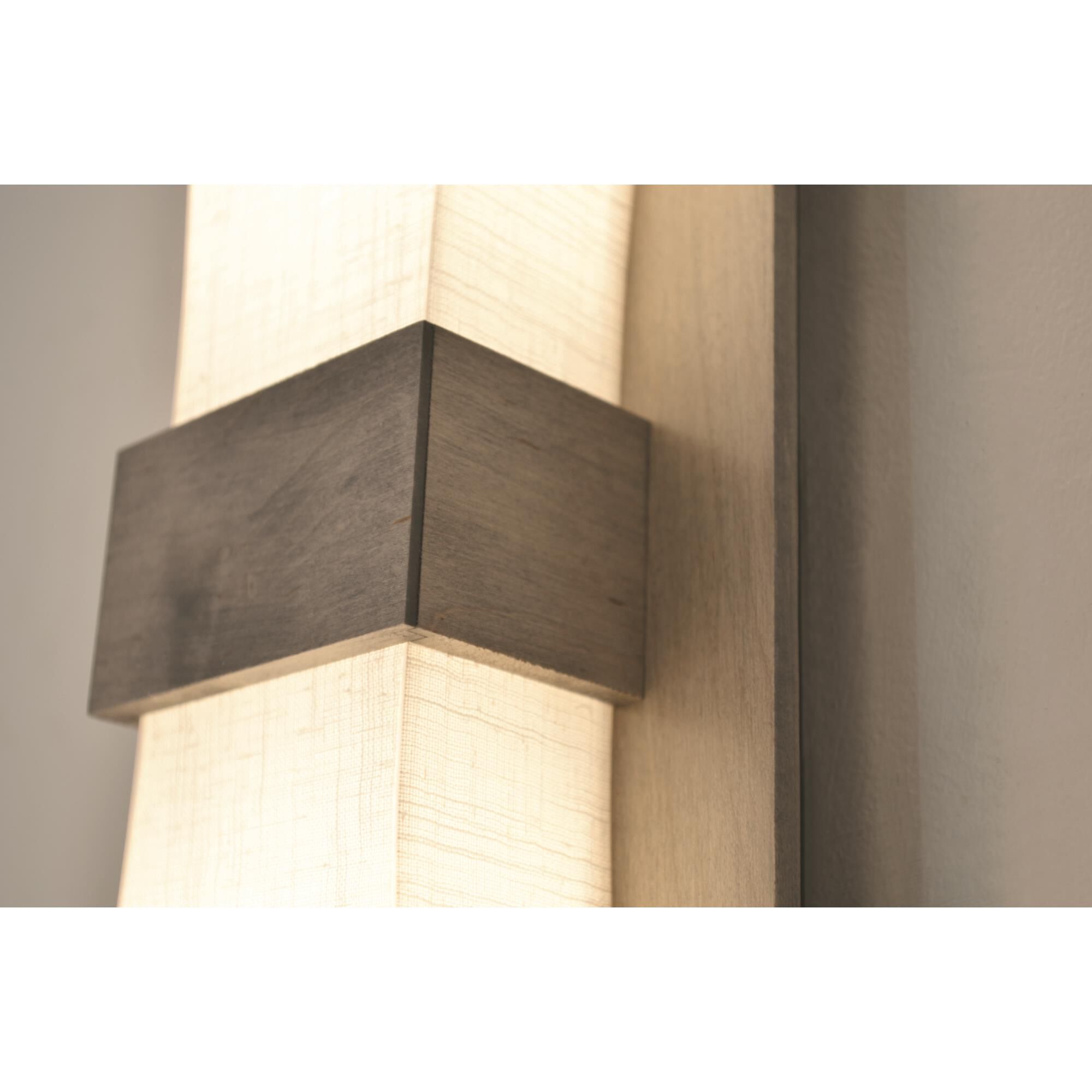 Shown in Weathered Grey finish and Linen White Fabric, Acrylic shade and No Accent accent