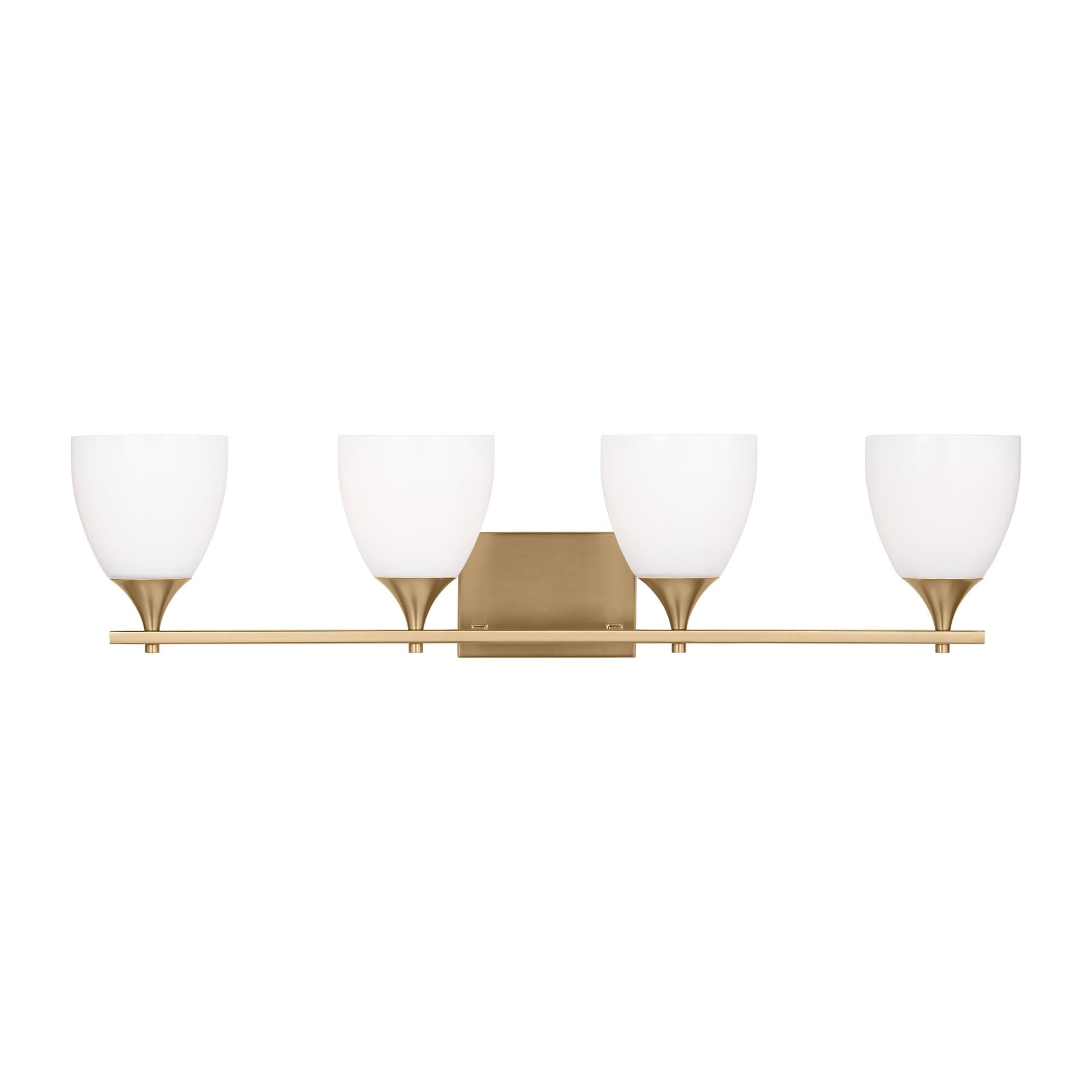 Shown in Satin Brass finish and Milk Glass s shade