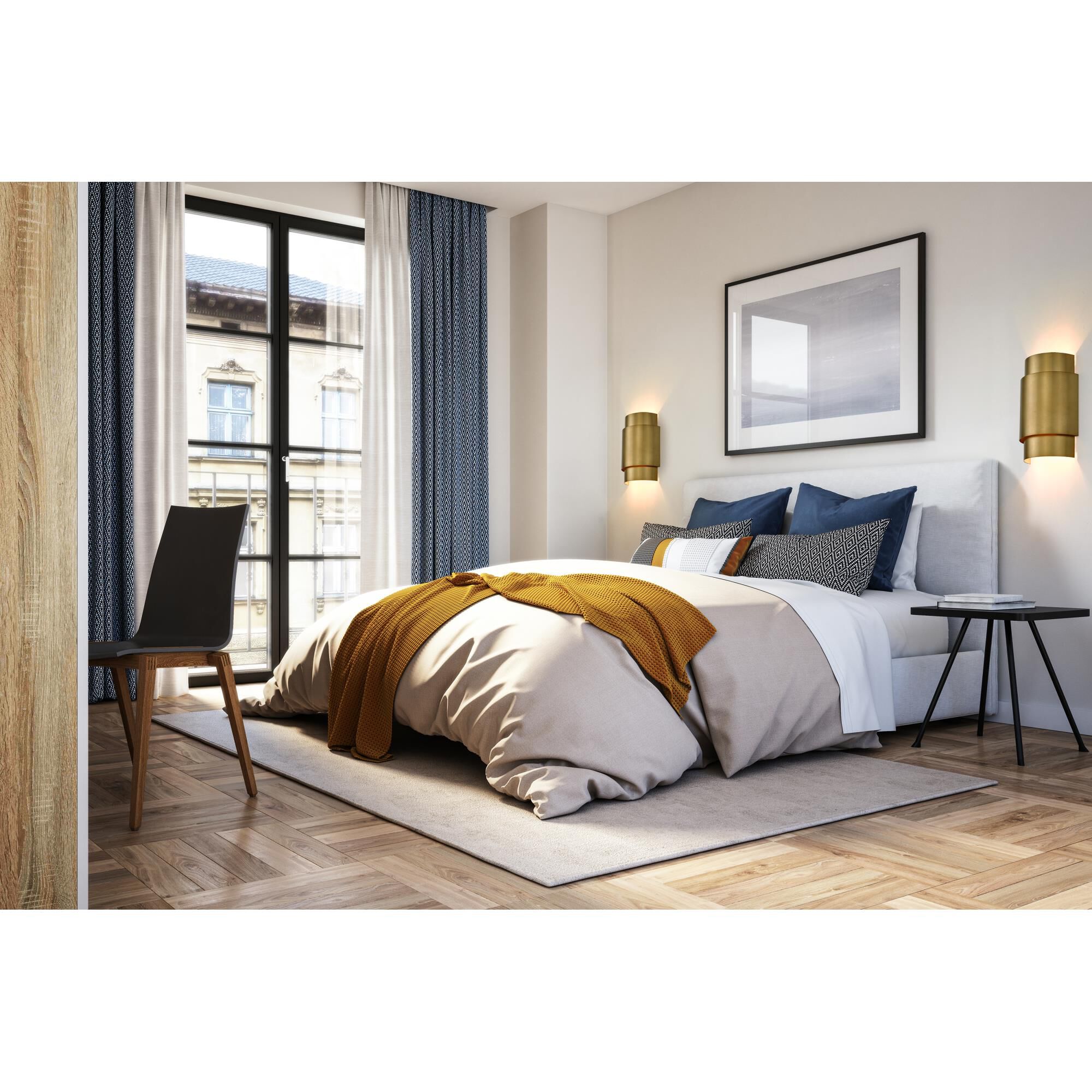 Shown in Rubbed Brass finish and Steel shade