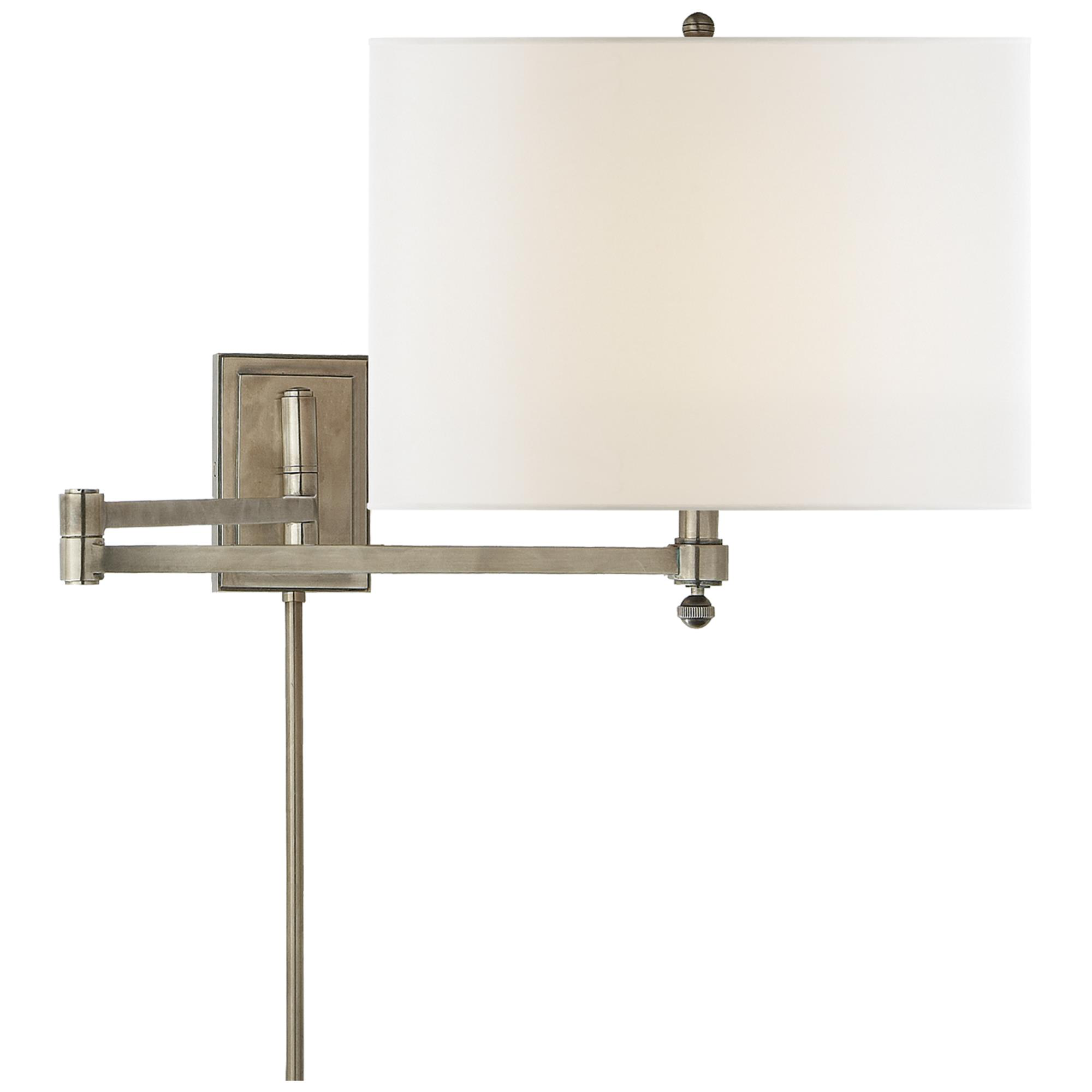Shown in Antique Nickel finish and Linen shade