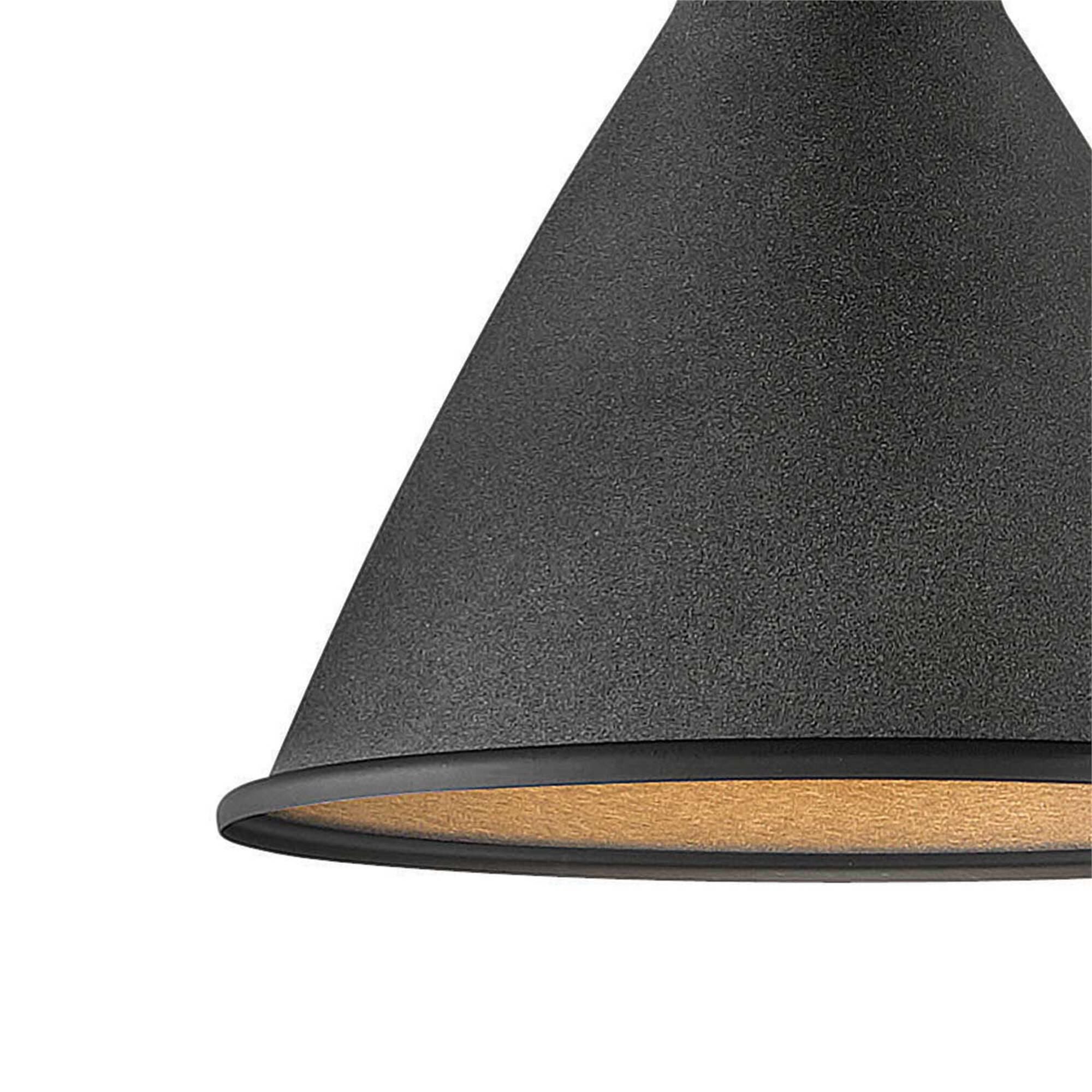 Shown in Aged Zinc finish and Metal shade and Distressed Black accent