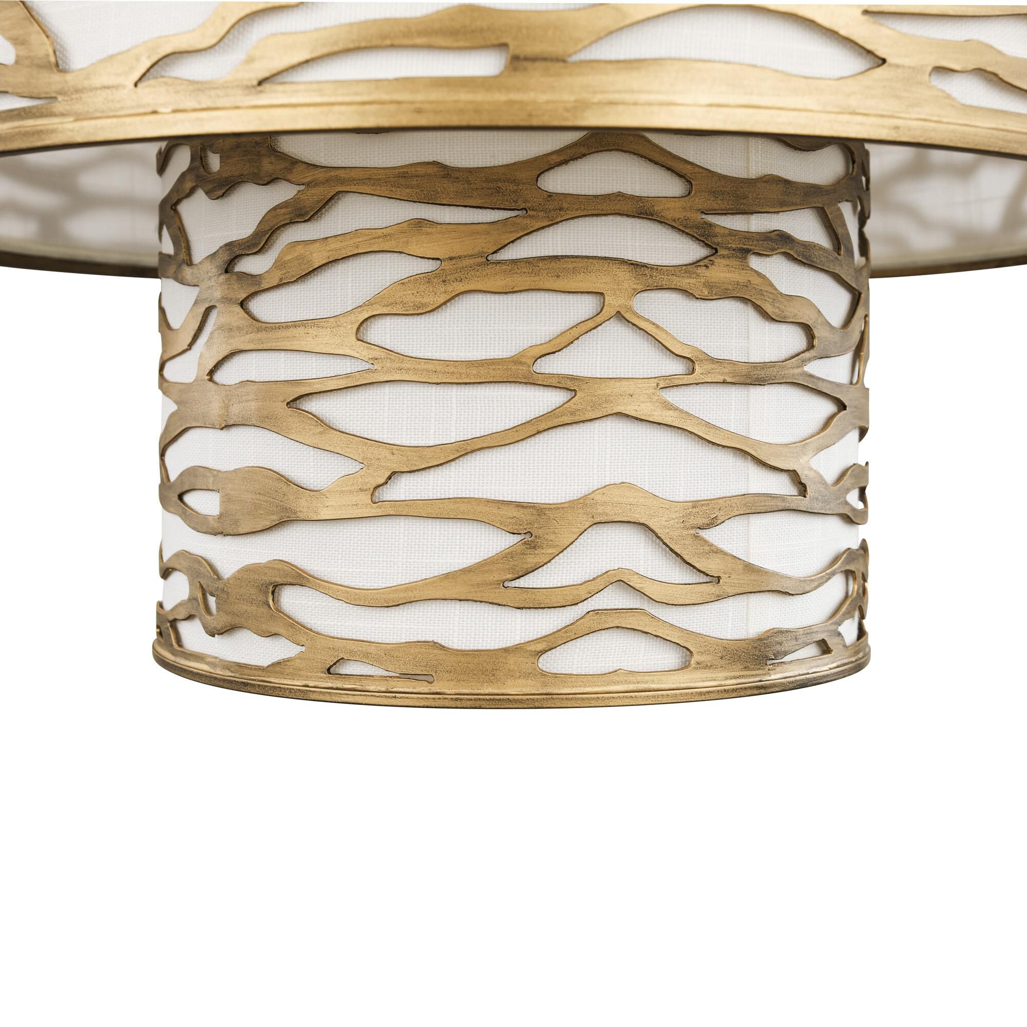 Shown in Havana Gold finish and Bone Linen shade