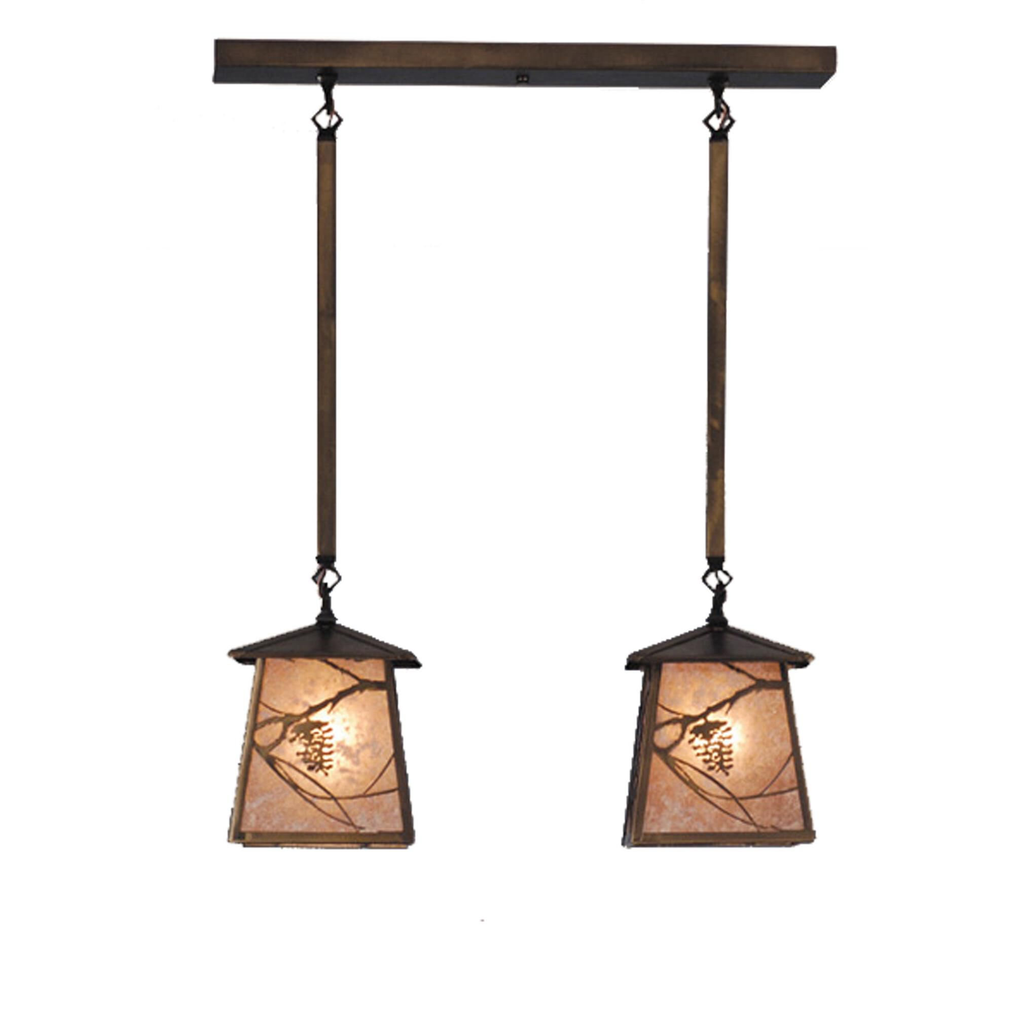 Shown in Antique Copper Finish finish and Silver Mica glass