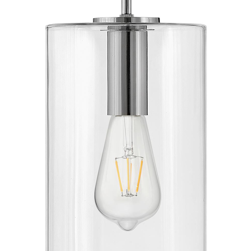 Shown in Polished Nickel finish and Clear glass