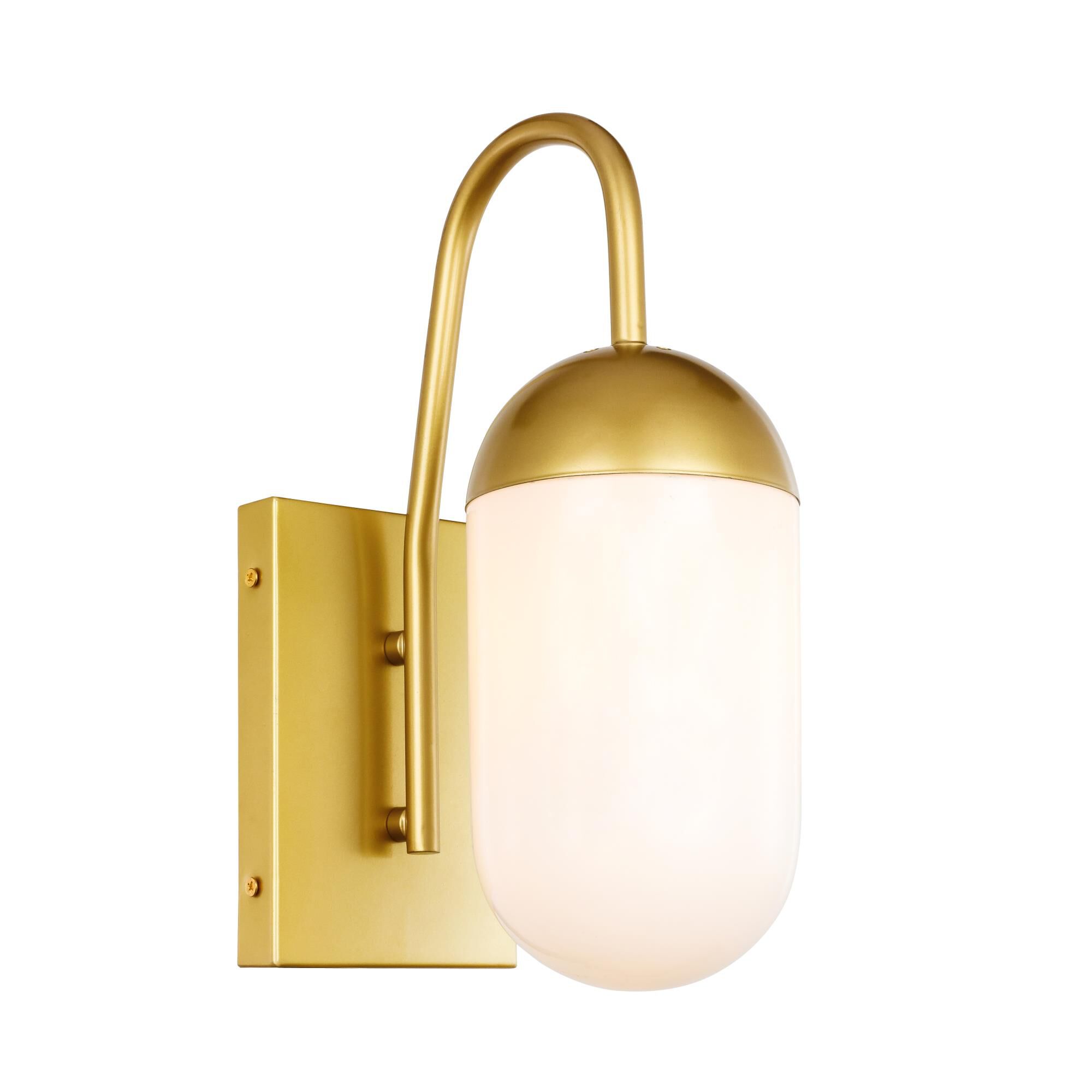 Shown in Brass finish and Frosted White  glass