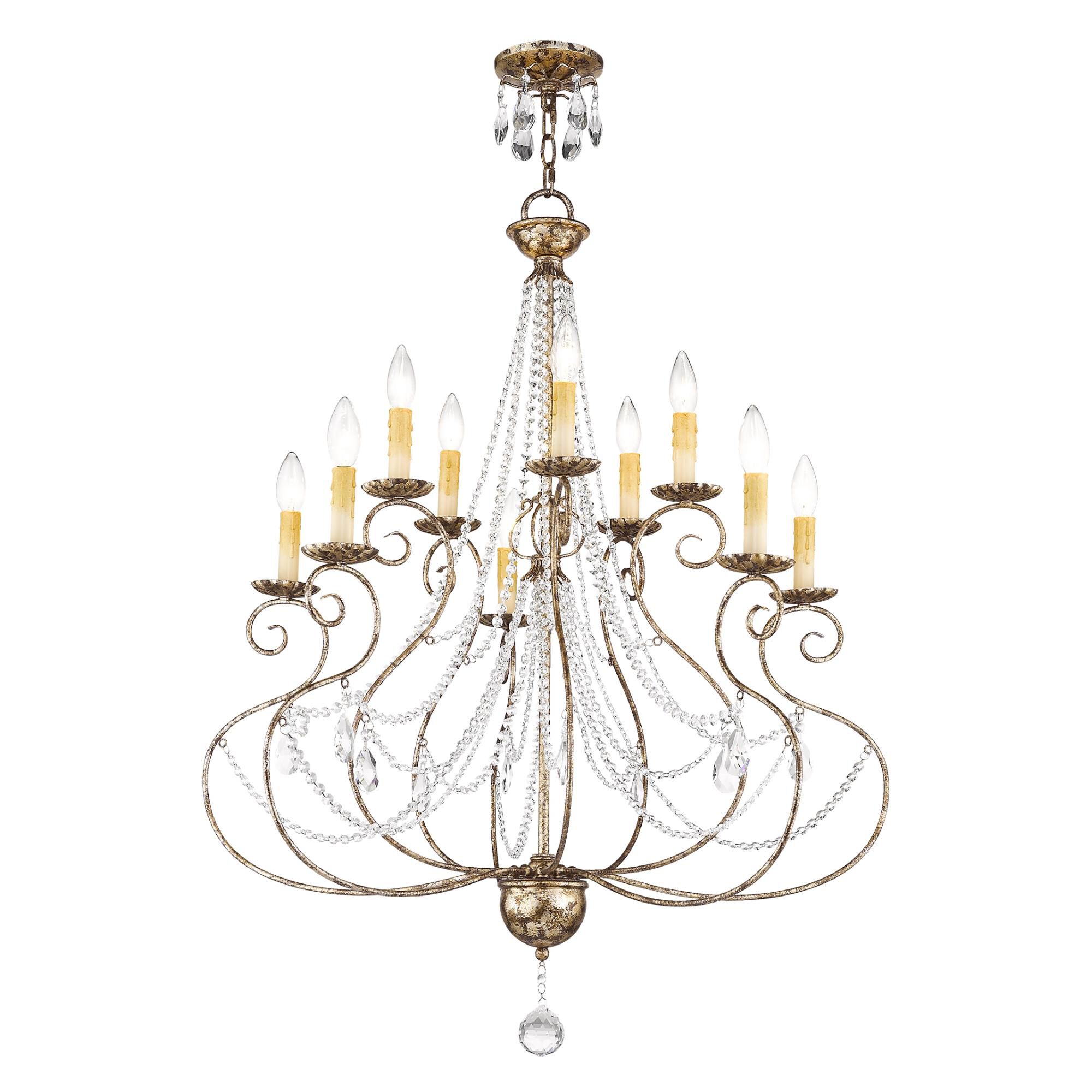 Shown in Hand Applied European Bronze finish and Clear crystal