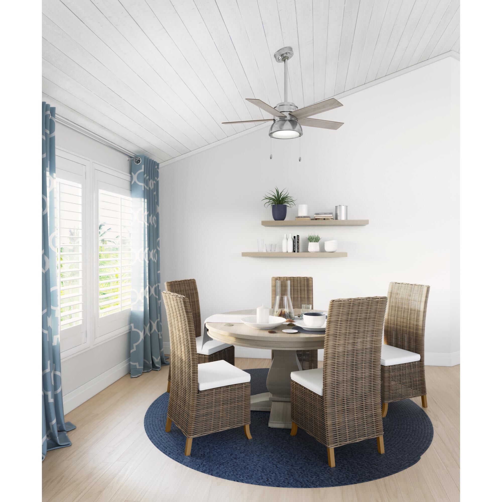 Shown in Brushed Nickel finish and Painted Cased White glass