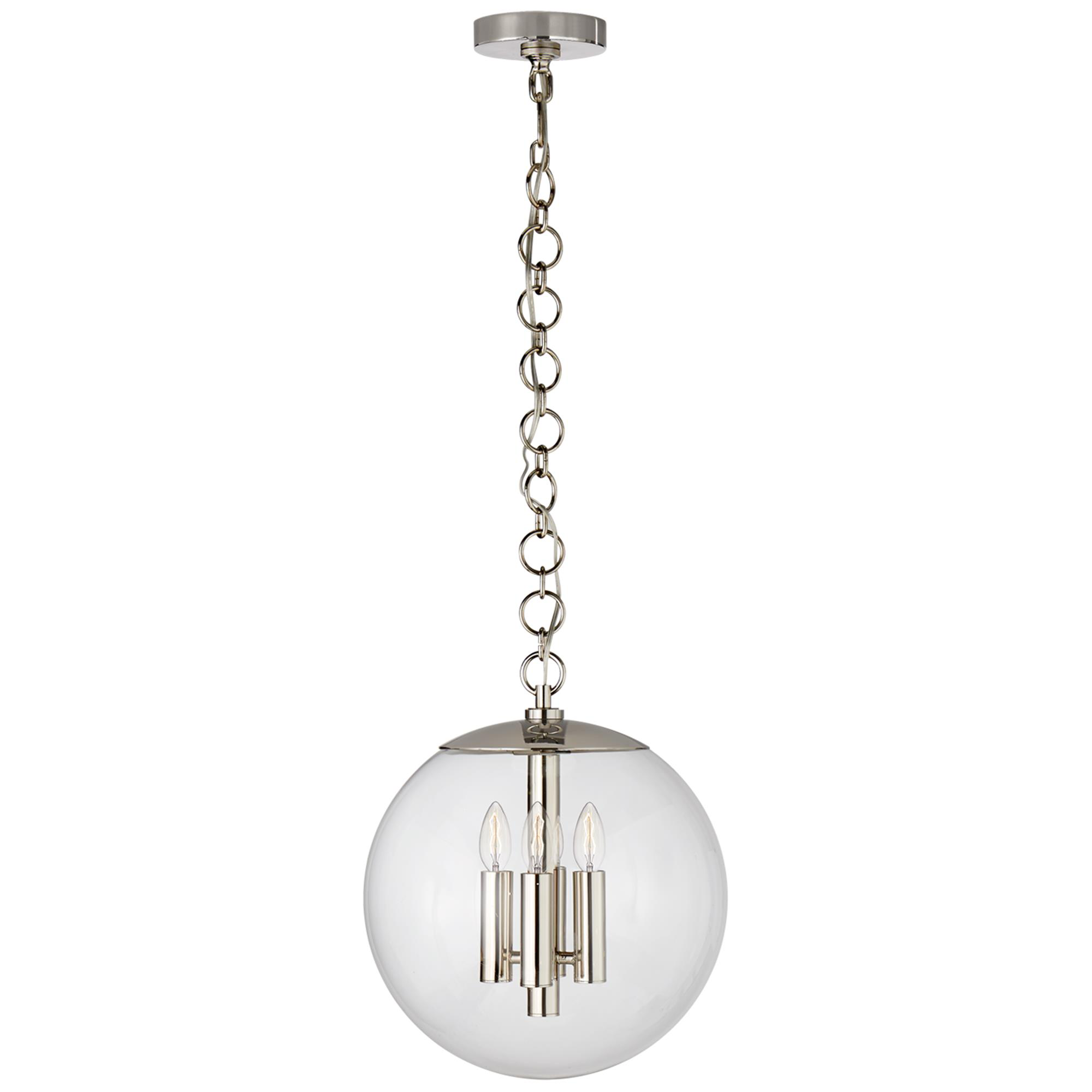 Shown in Polished Nickel finish and Clear glass
