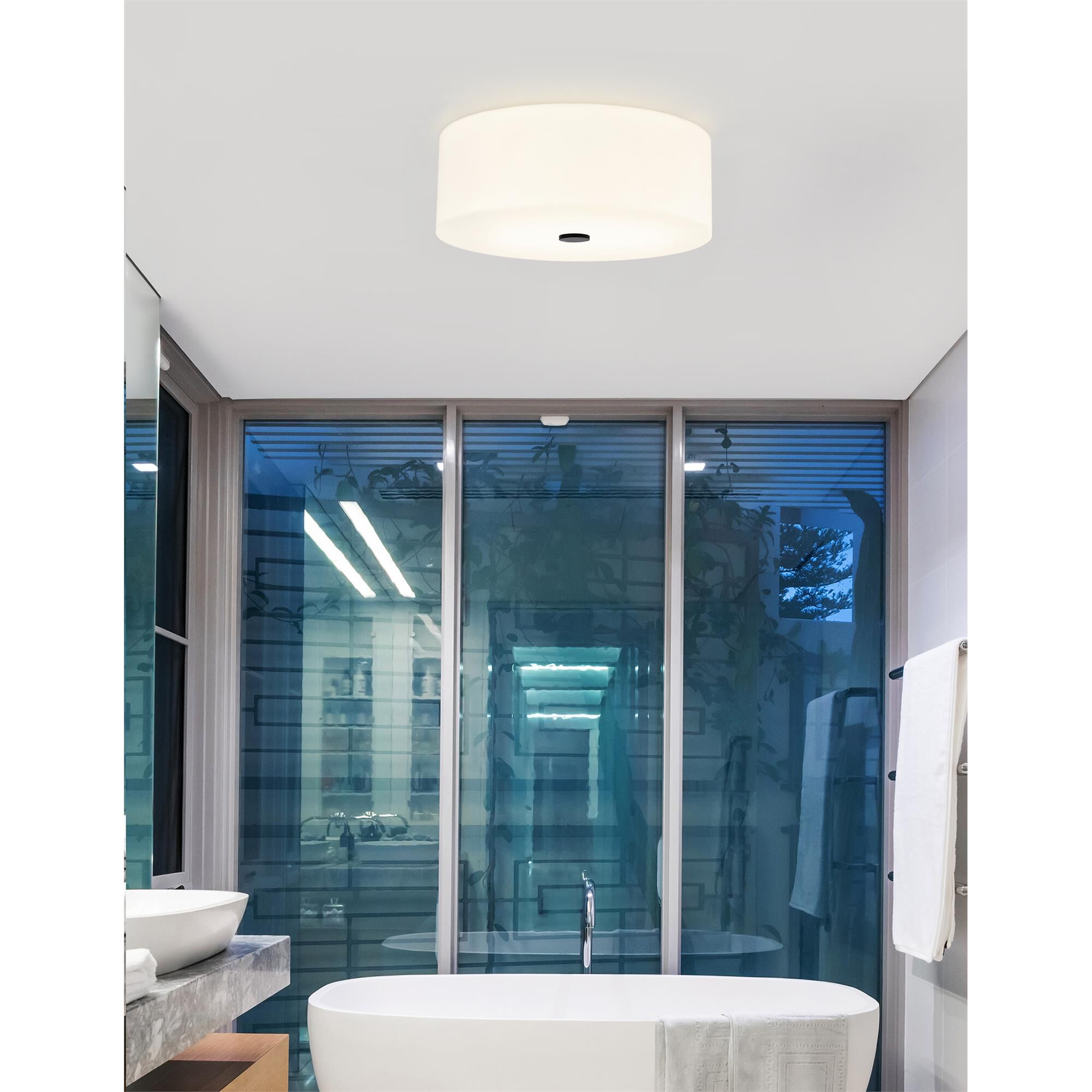 Acryluxe Classic 18 Inch 4 Light Flush Mount,