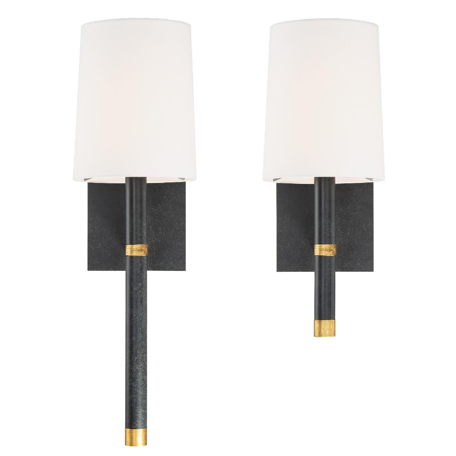 Shown in Black + Antique Gold finish and Silk glass and White shade