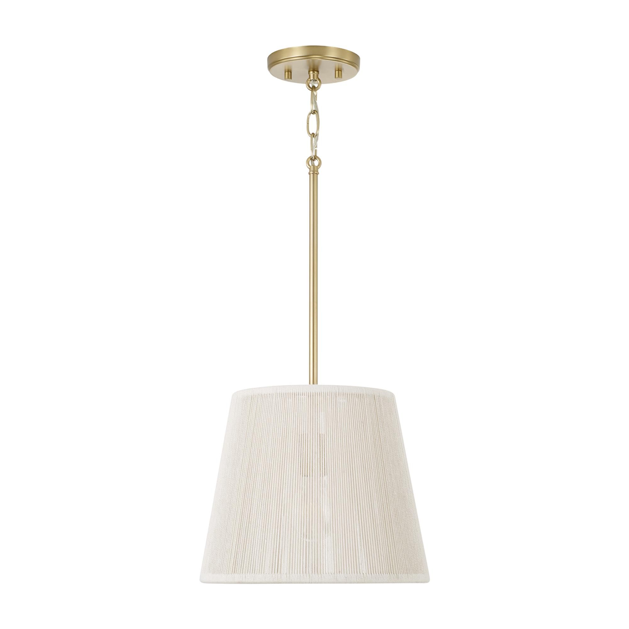 Shown in Matte Brass finish and Bleached Natural Rope shade