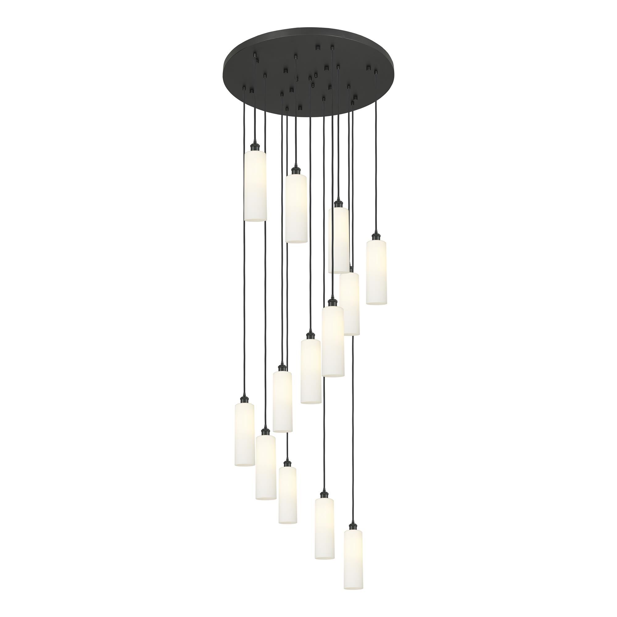 Shown in Matte Black finish and White shade
