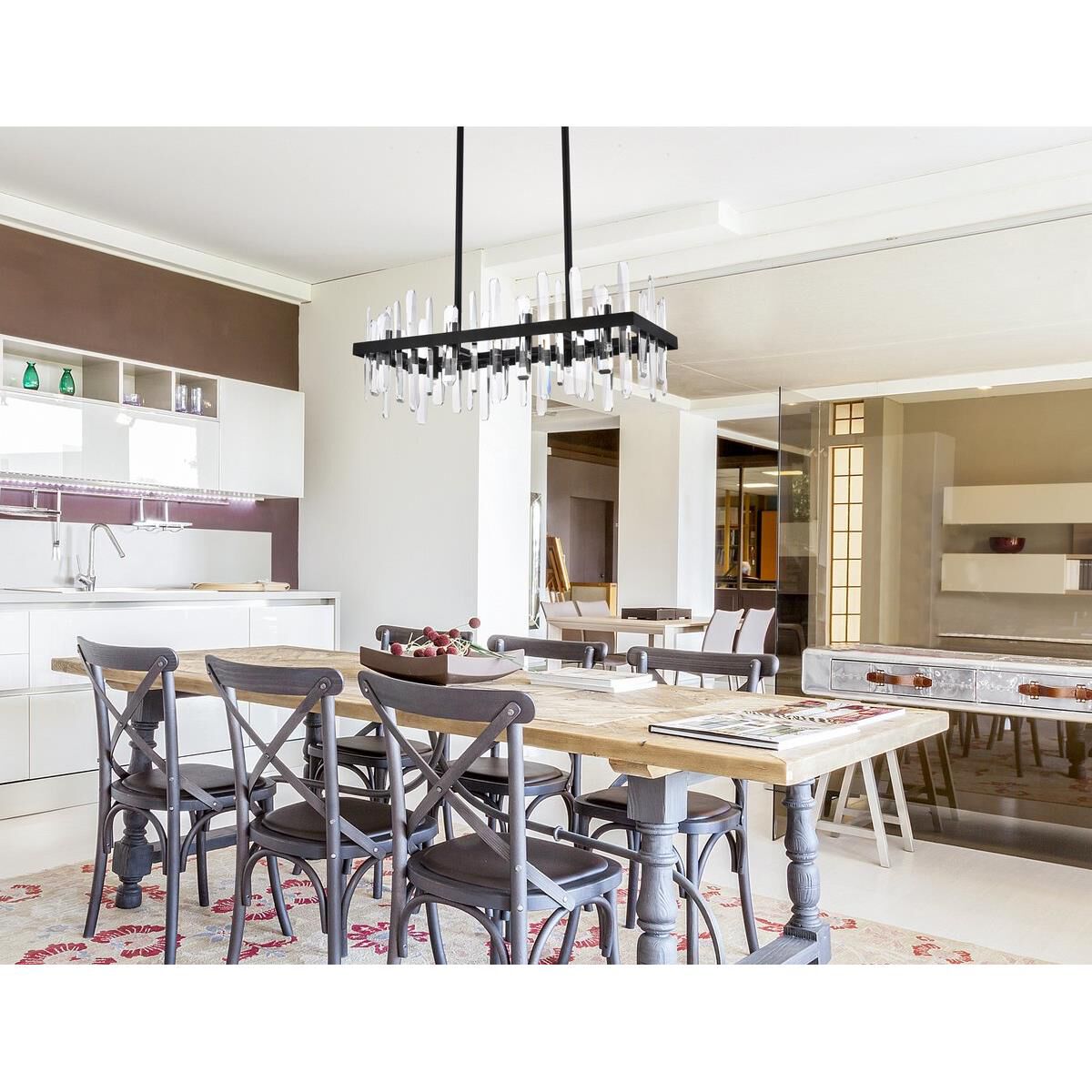 Serena 30 Inch 16 Light Linear Suspension Light by Elegant Lighting