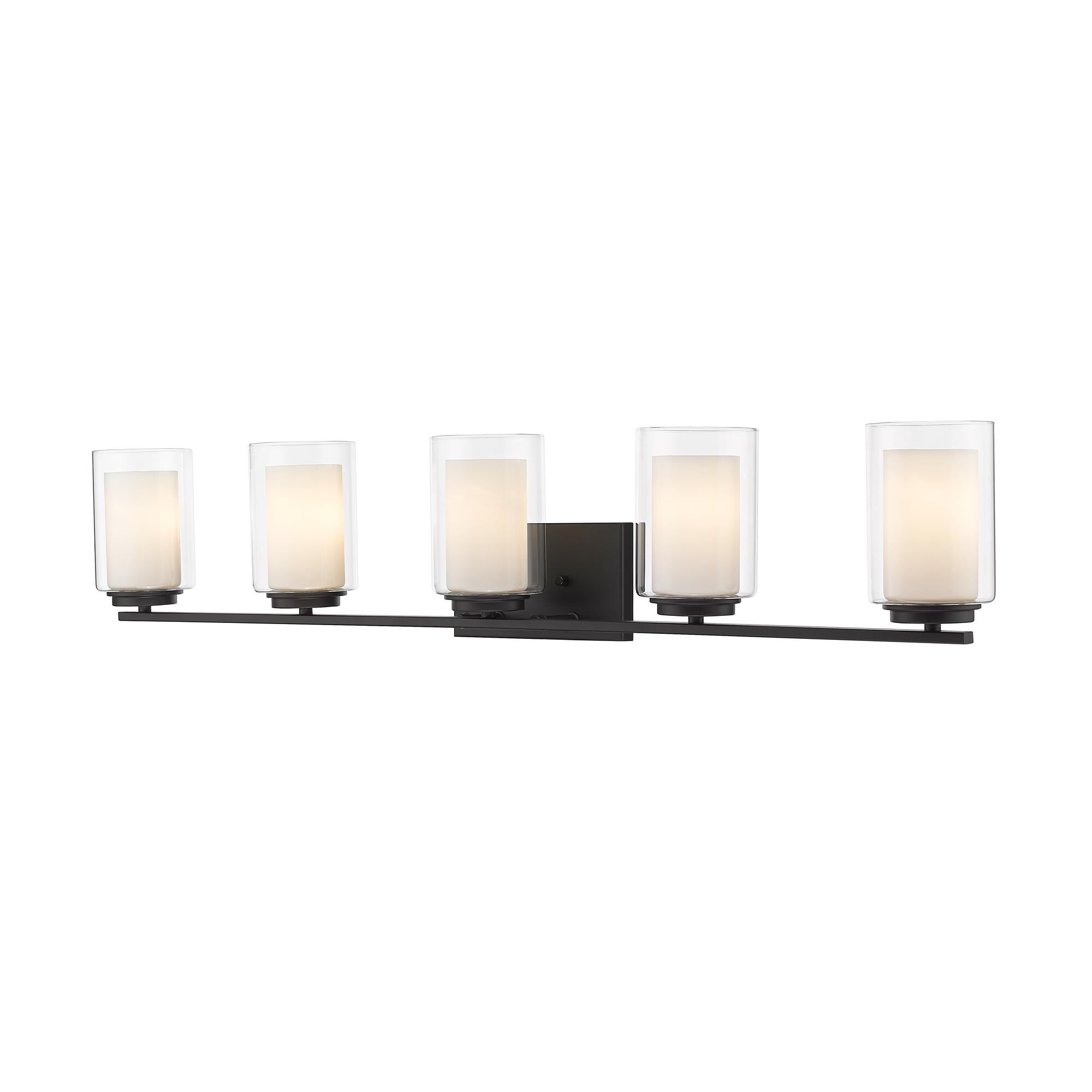 Shown in Matte Black finish and Glass shade