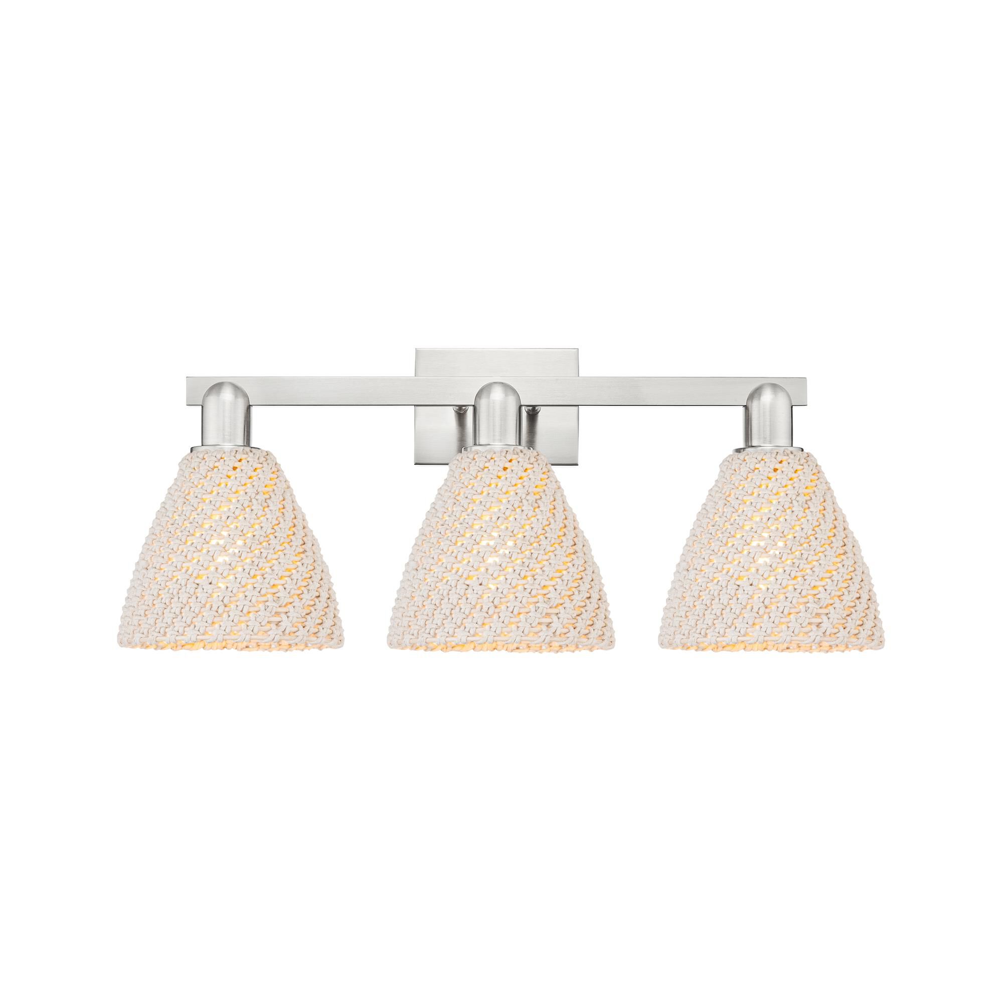 Shown in Brushed Satin Nickel finish and Natural shade