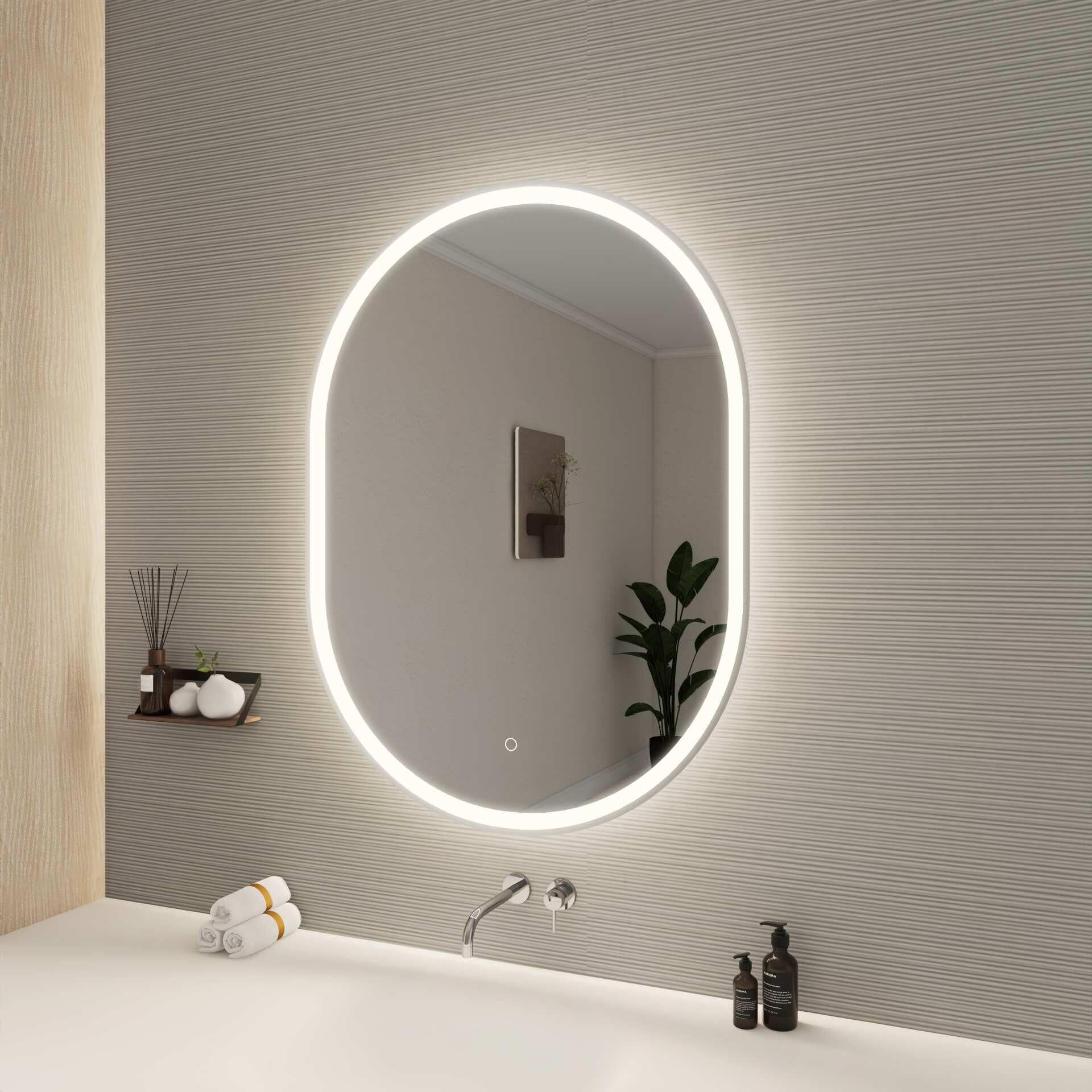 Harmoni 40 Inch Oval LED Lighted Mirror by Elegant Decor