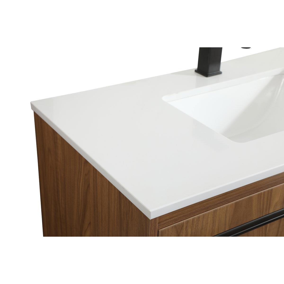 Shown in Walnut Brown finish and Without Backsplash accent