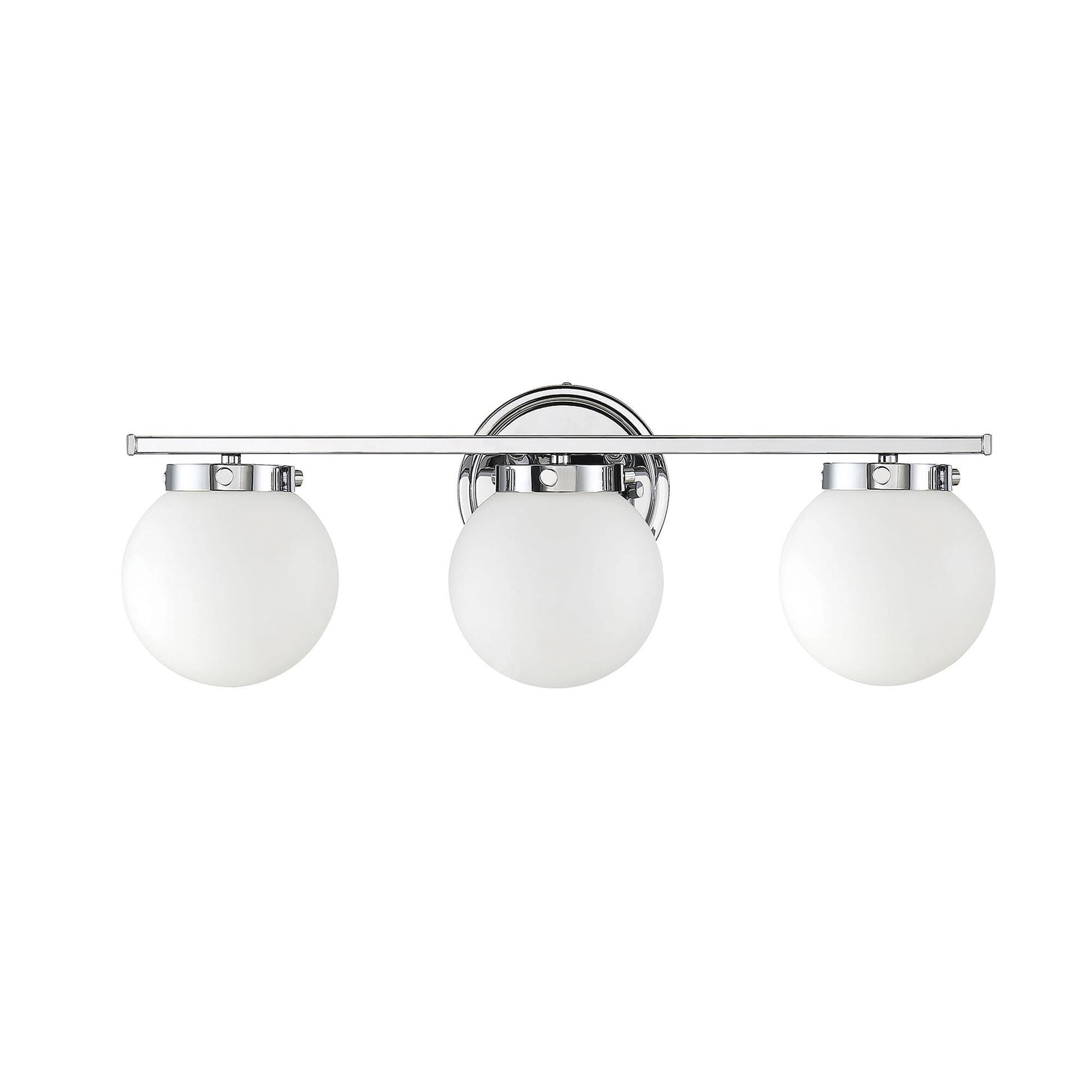 Shown in Chrome finish and White Opal glass