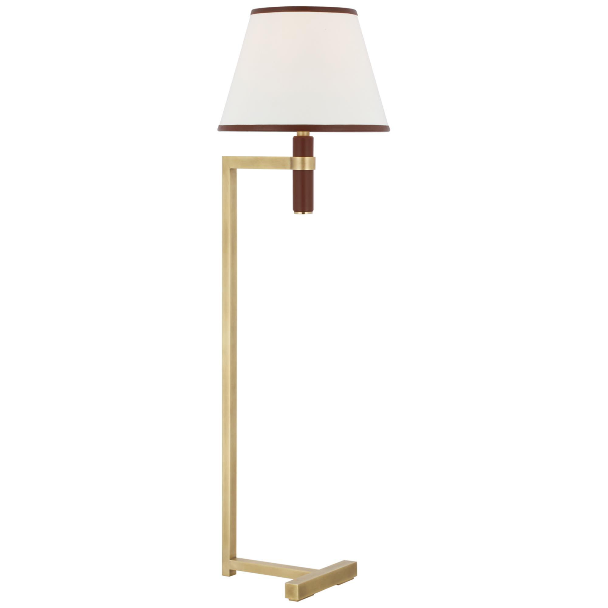 Shown in Natural Brass and Saddle Leather finish