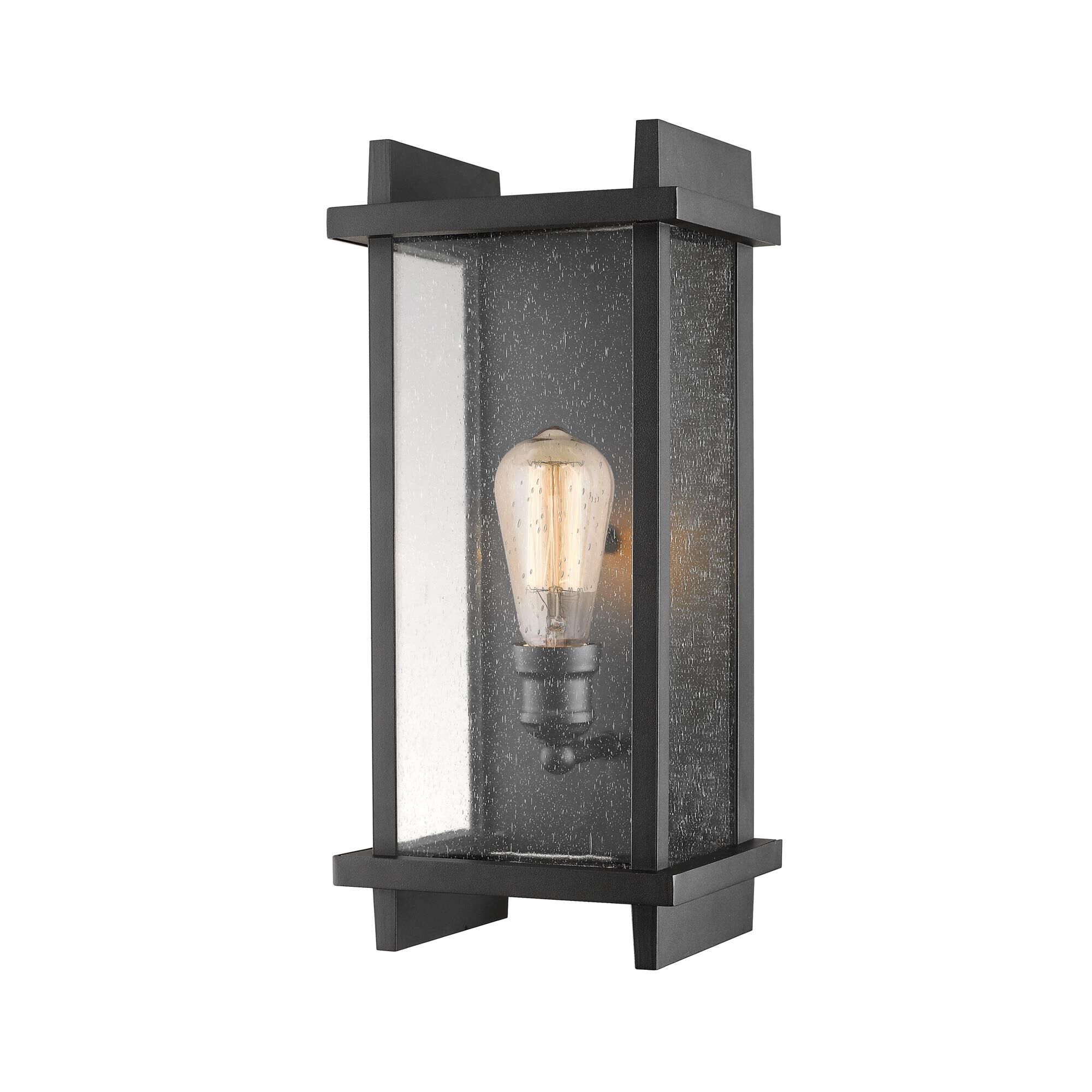 Shown in Black finish and Glass shade