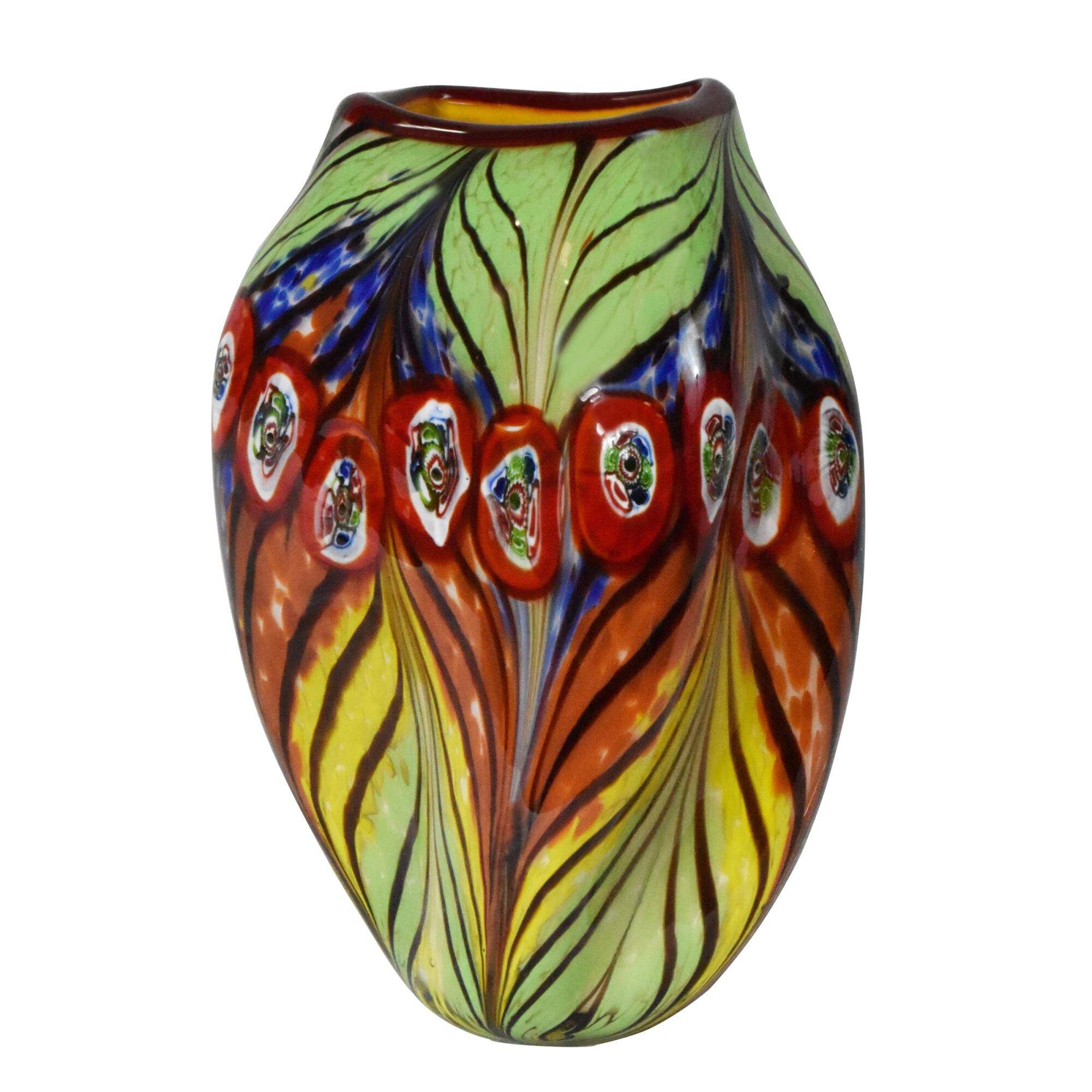 Peacock Feather Vase-Urn by Dale Tiffany
