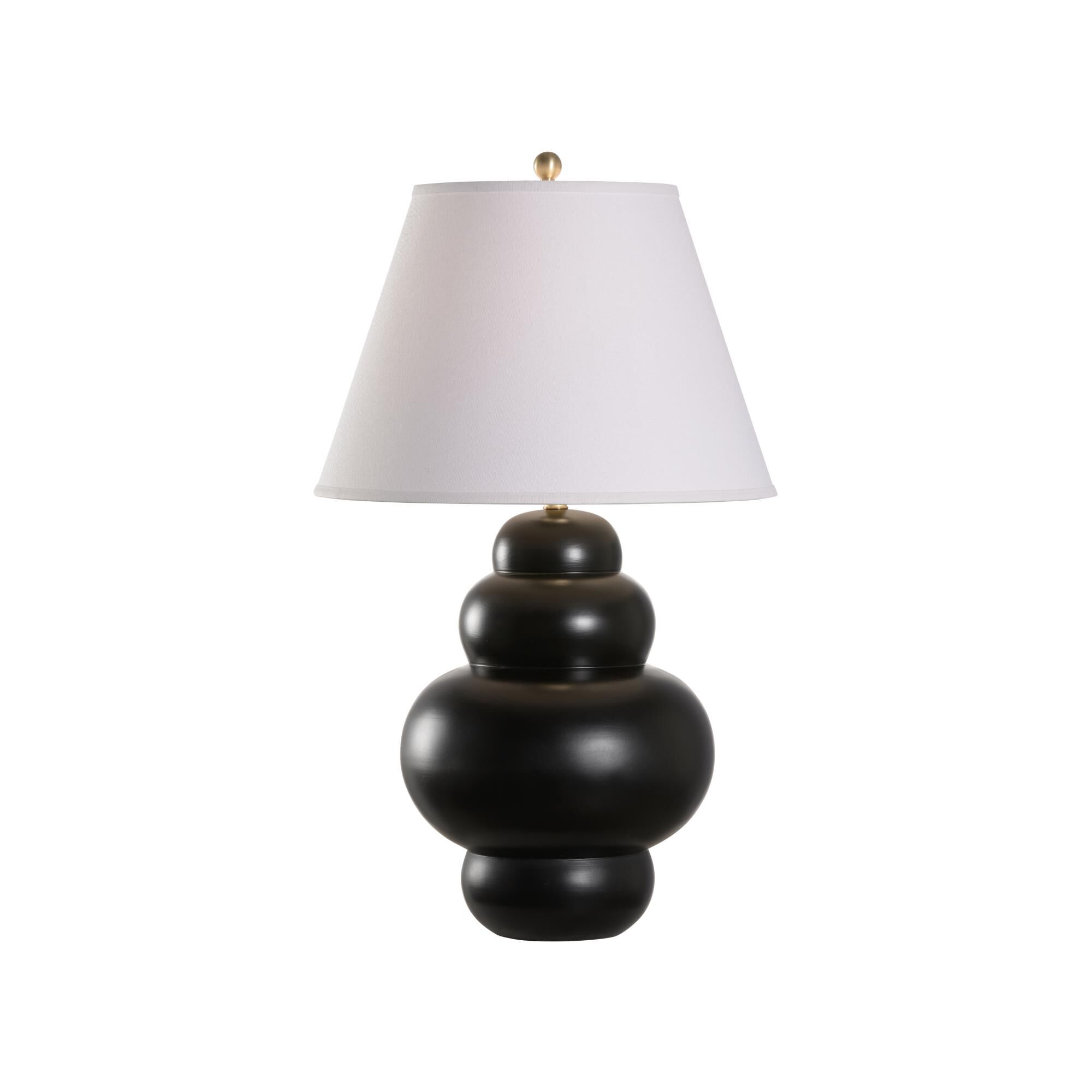 Shown in Black finish and Linen shade