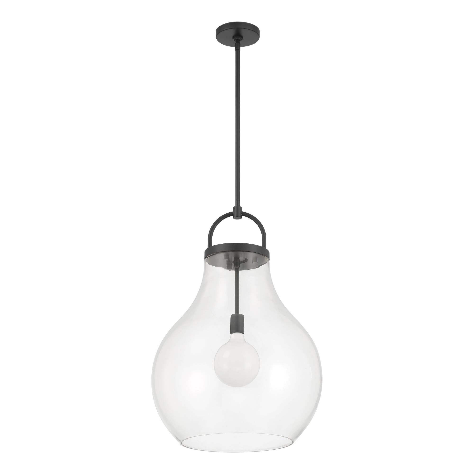 Shown in Matte Black finish and Clear glass