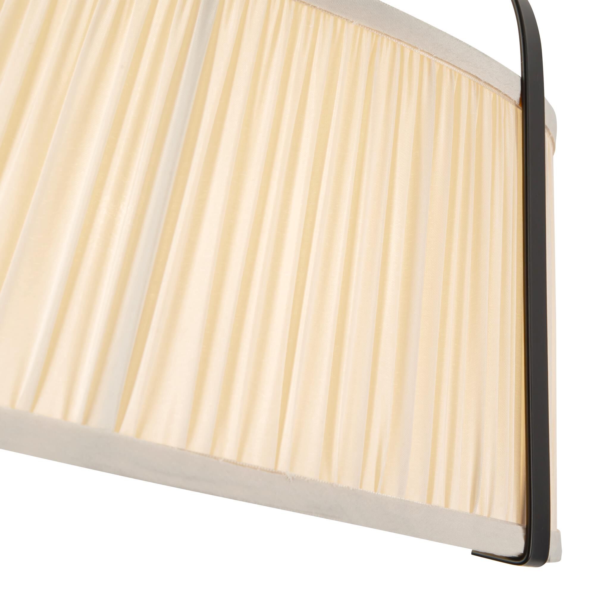 Shown in Matte Black finish and Frosted Polycarbonate Diffuser glass and White Linen shade