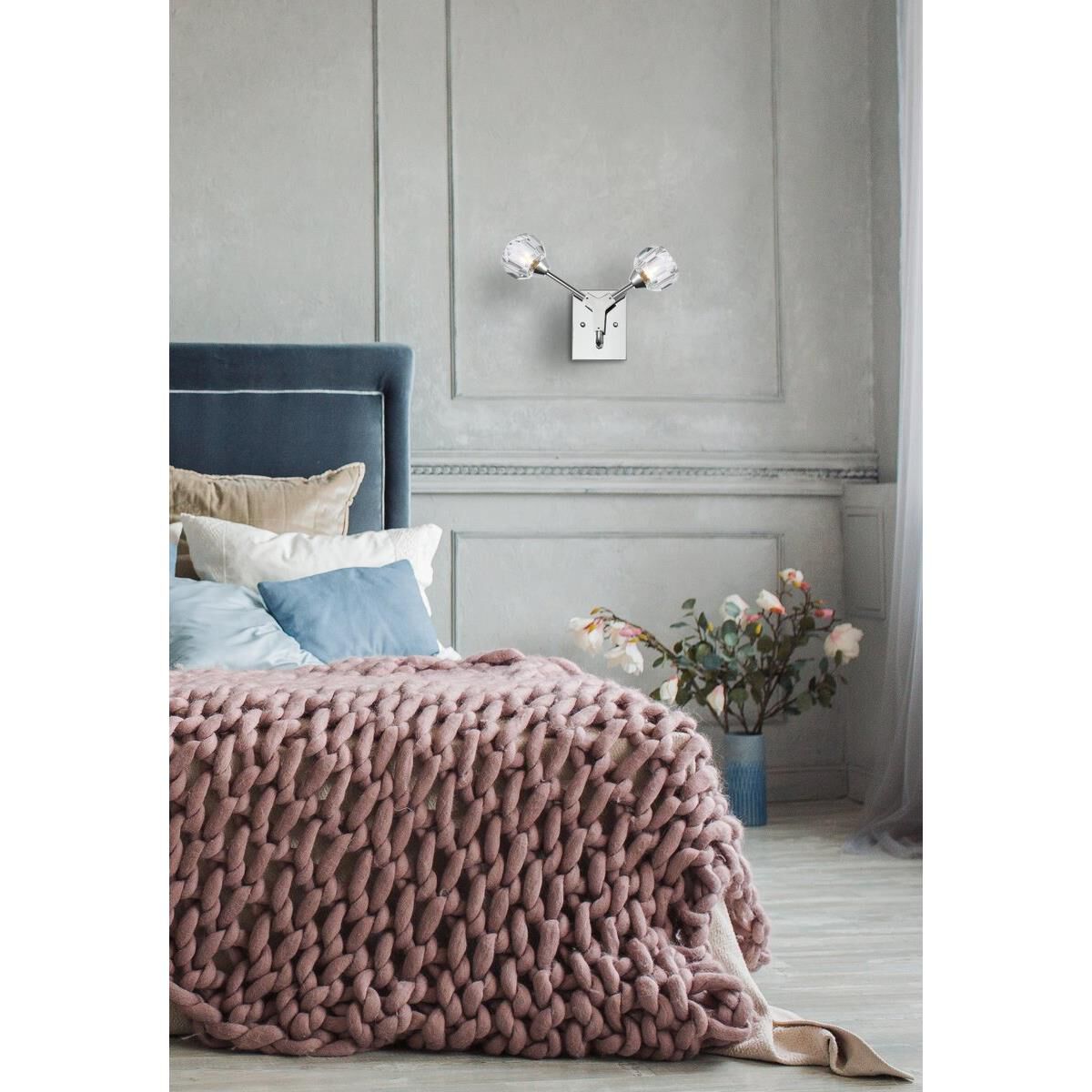 Shown in Chrome  finish and RC Clear crystal and Clear glass