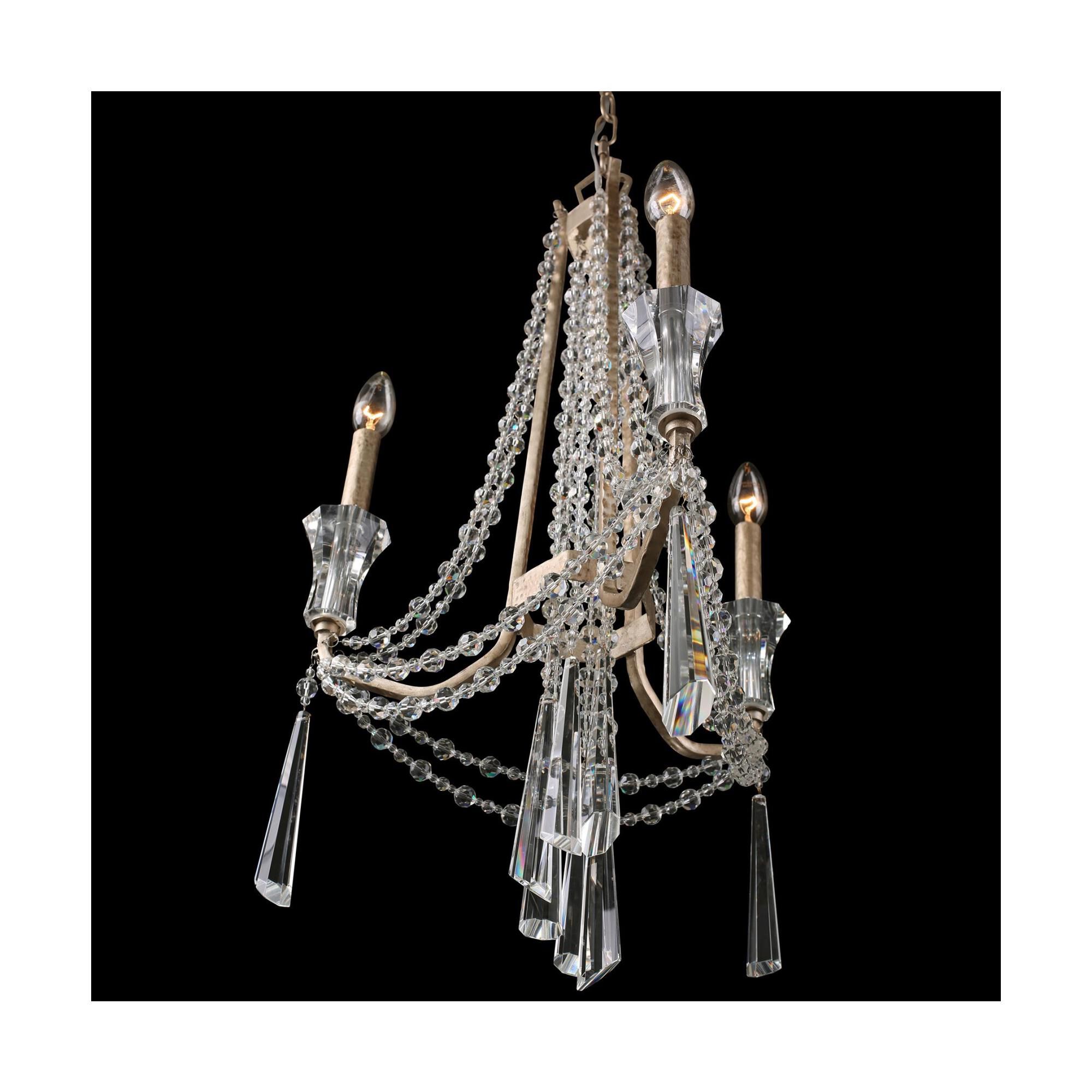 Shown in Transcend Silver finish and Clear crystal