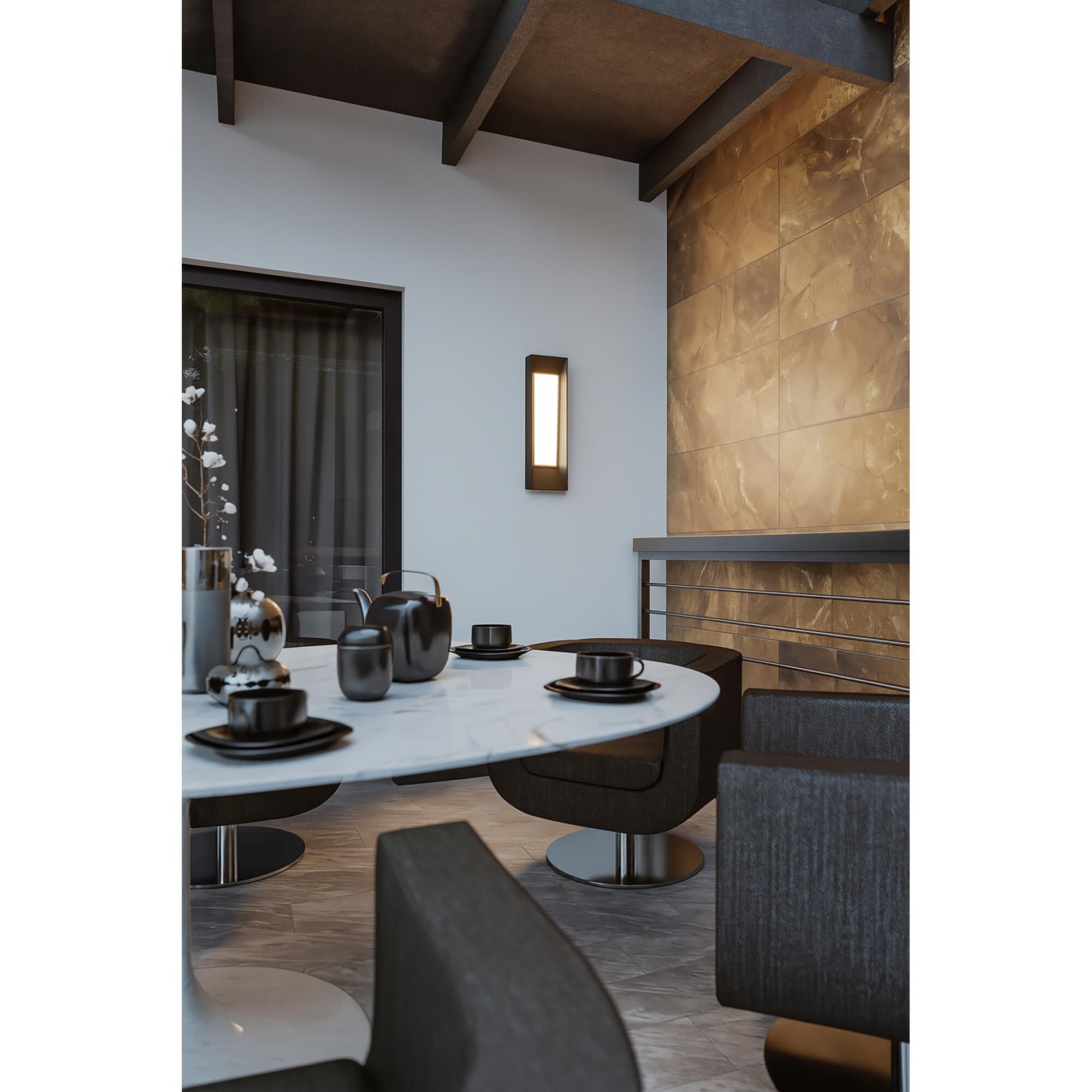 Shown in Bronze finish and White Acrylic glass