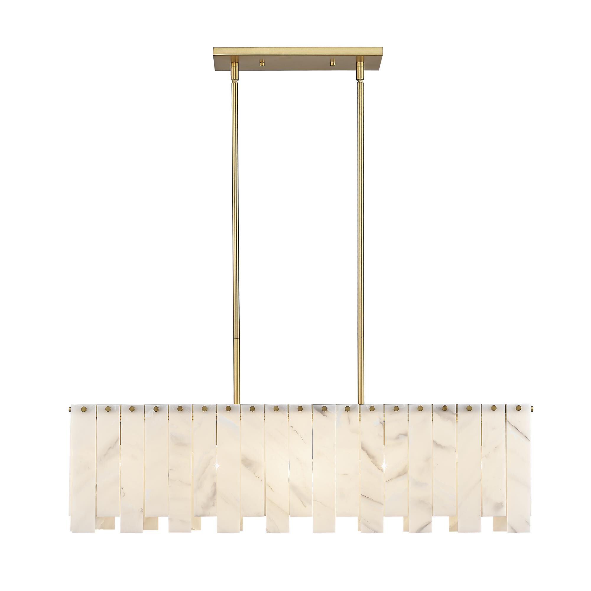Shown in Rubbed Brass finish and Alabaster Resin shade