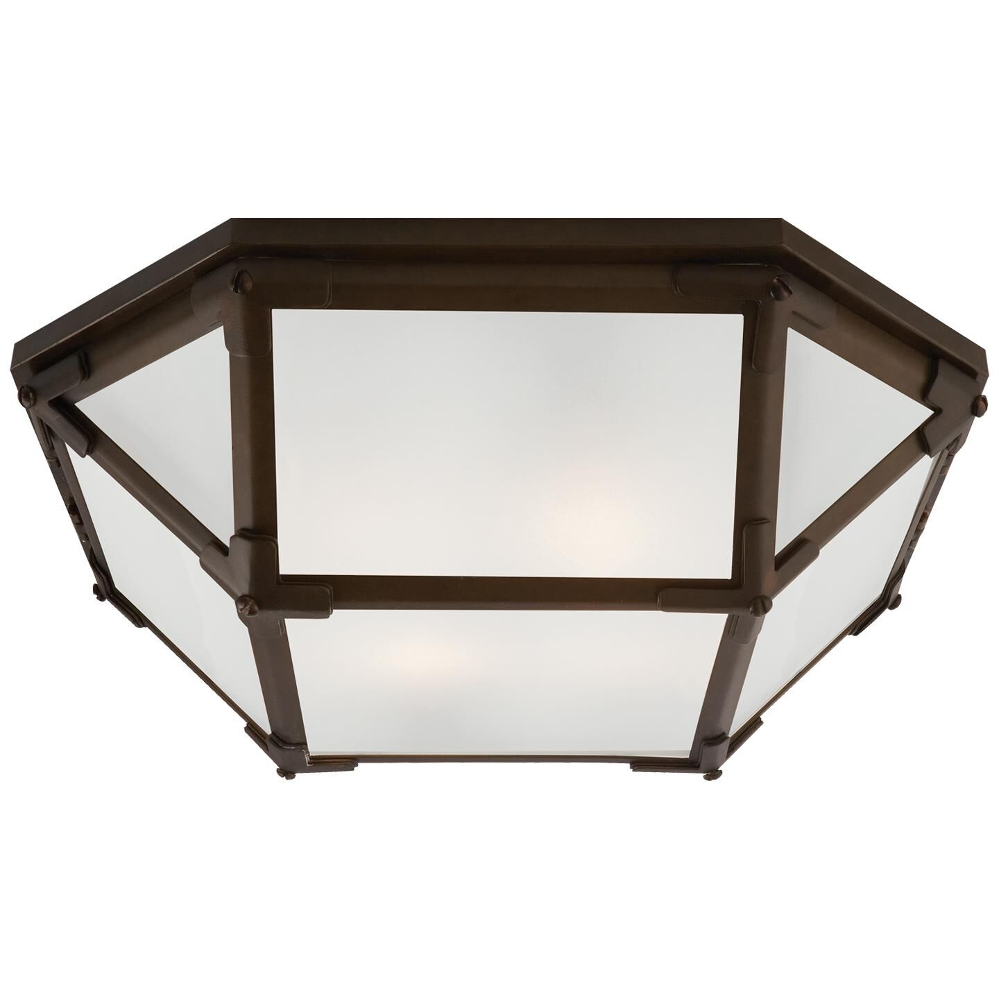 Shown in Antique Zinc finish and Frosted glass