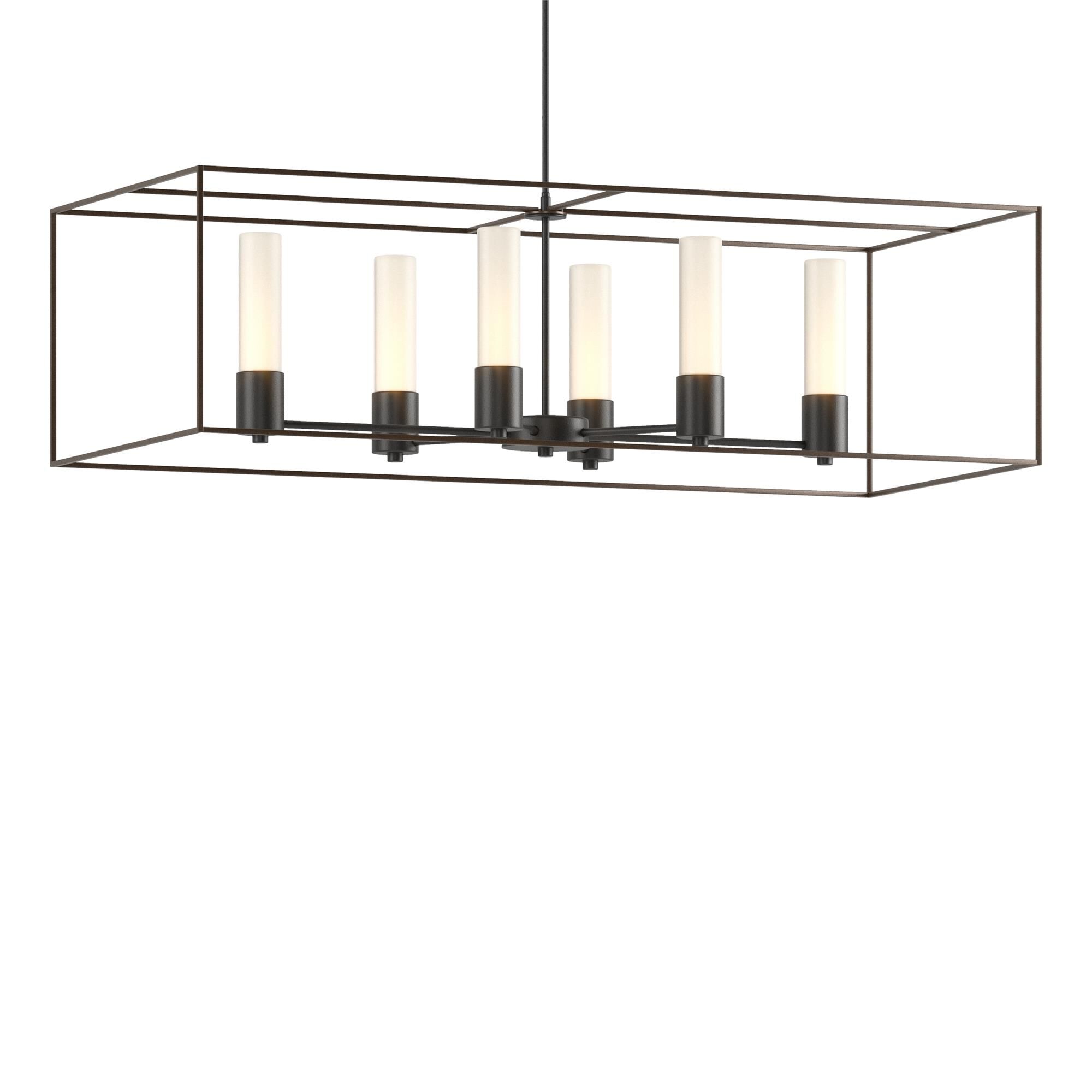 Shown in Black finish and Opal glass and Bronze accent