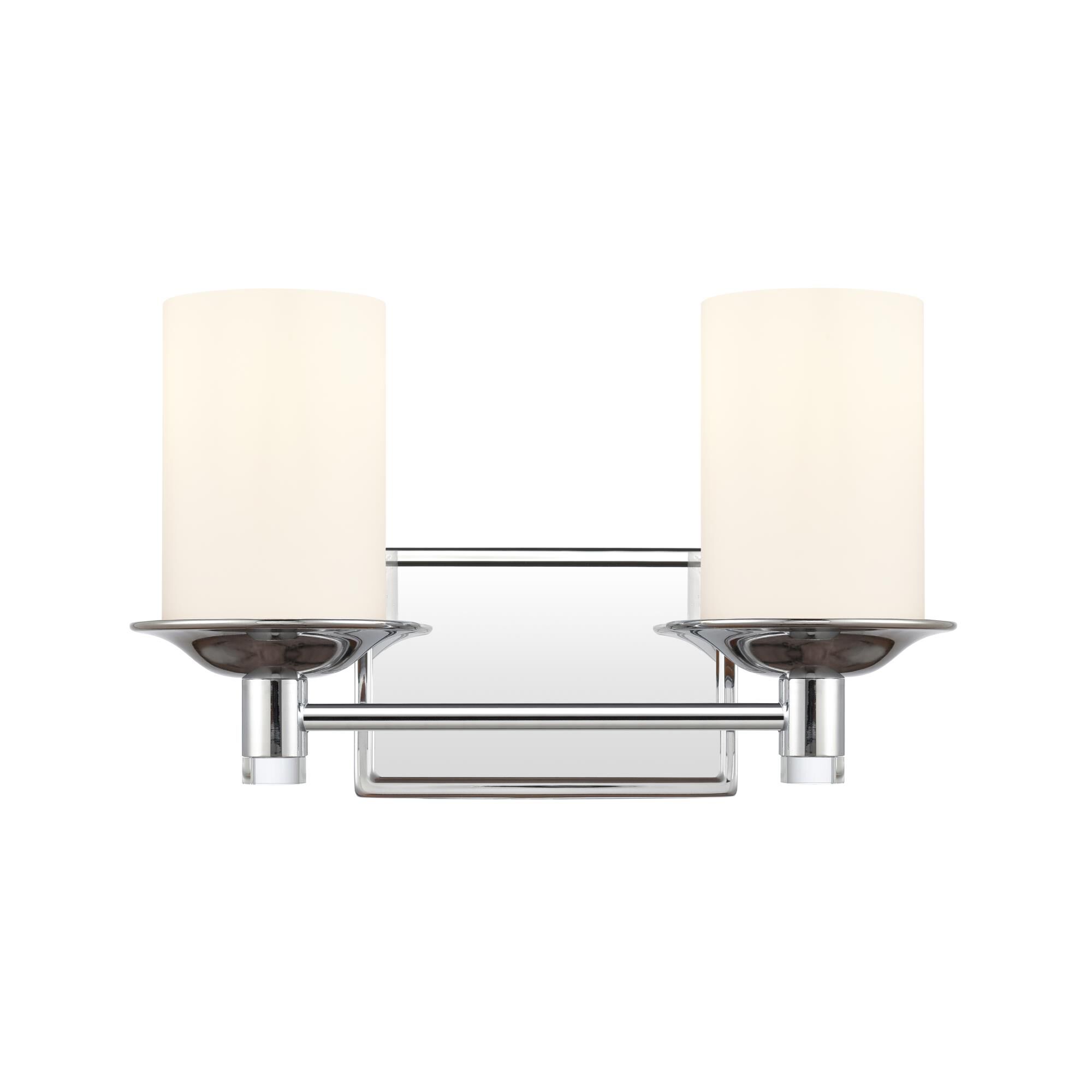 Shown in Polished Chrome finish and White Manhattan glass