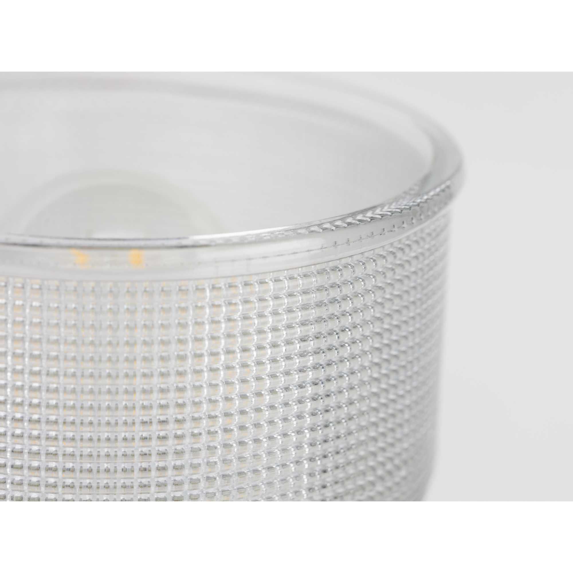 Shown in Vintage Brass finish and Clear Double Prismatic glass