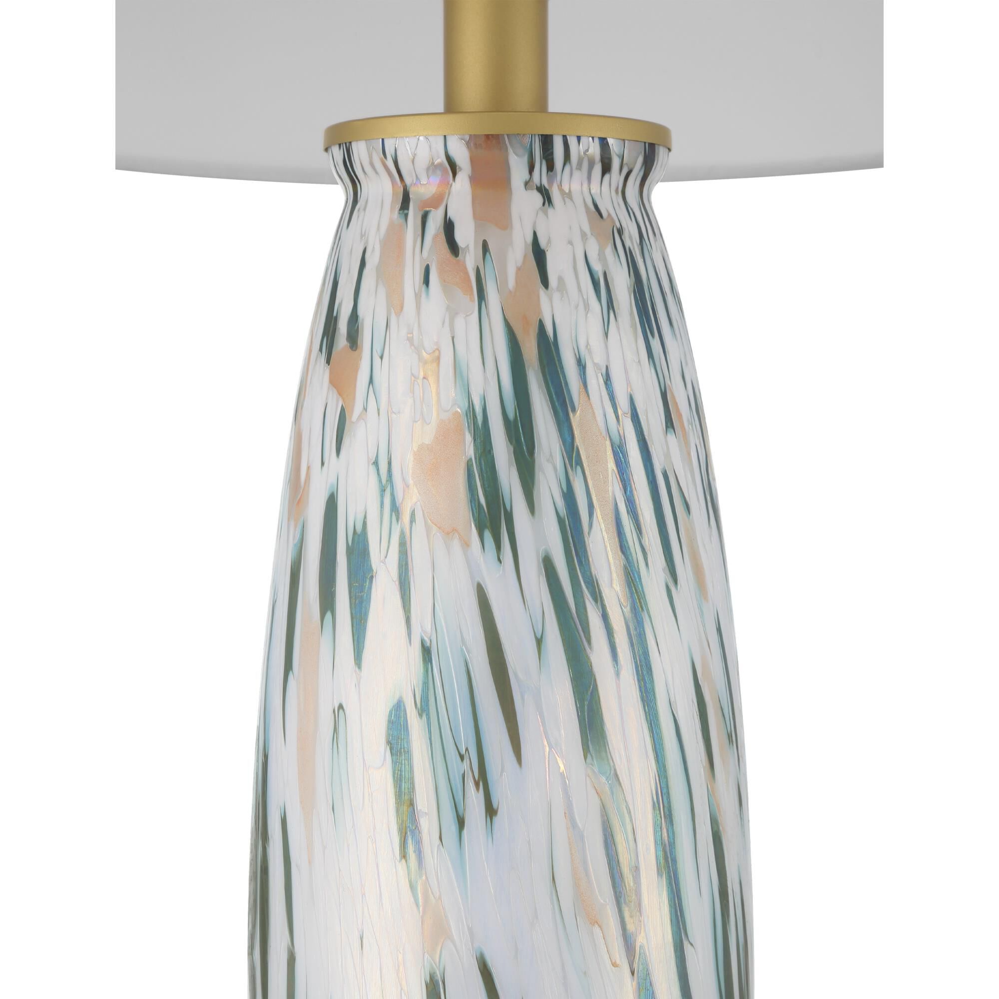 Shown in Green, Pale Pink and Clear finish and Off-White Polyester/Hardback/Rolled Edge shade