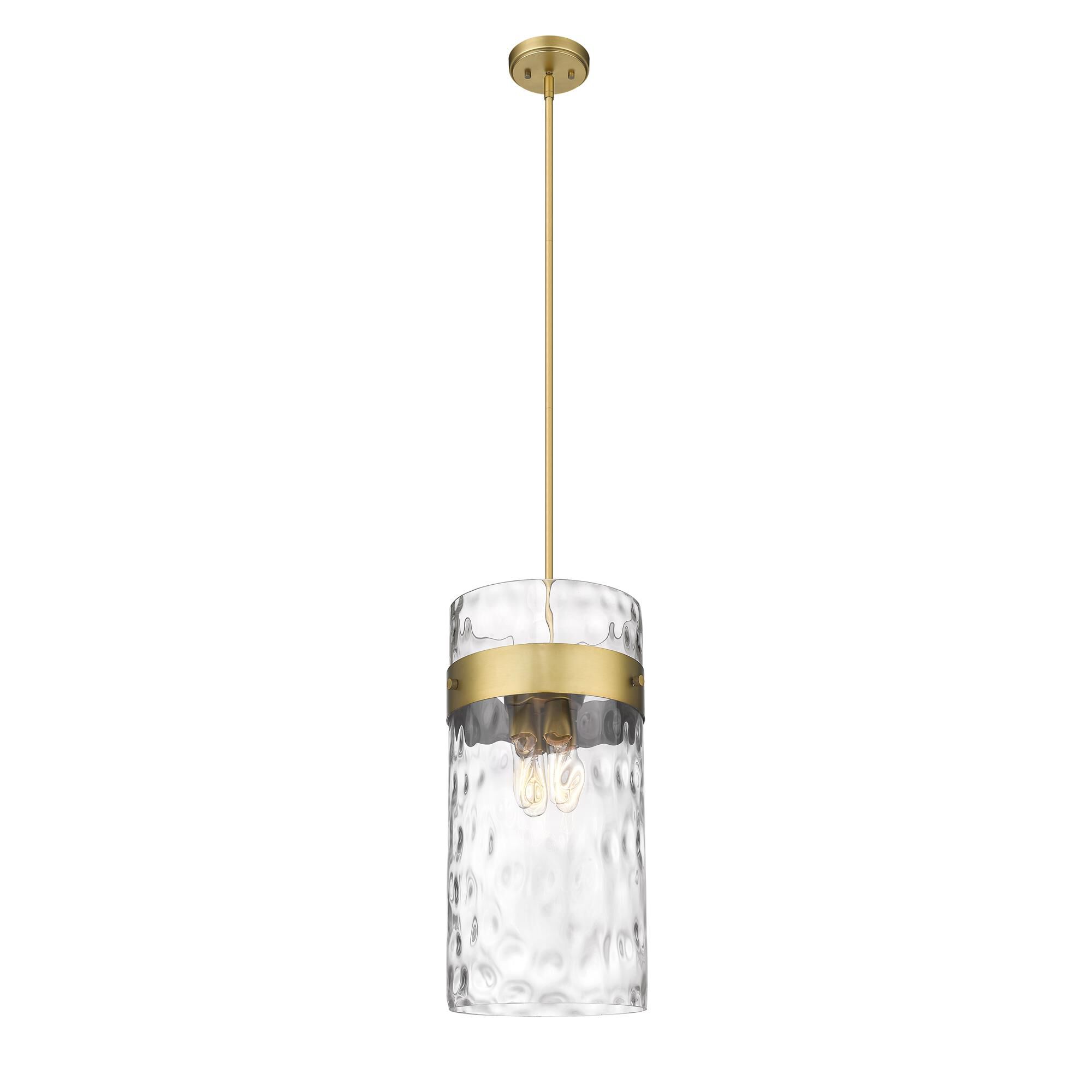Shown in Rubbed Brass finish and Glass shade