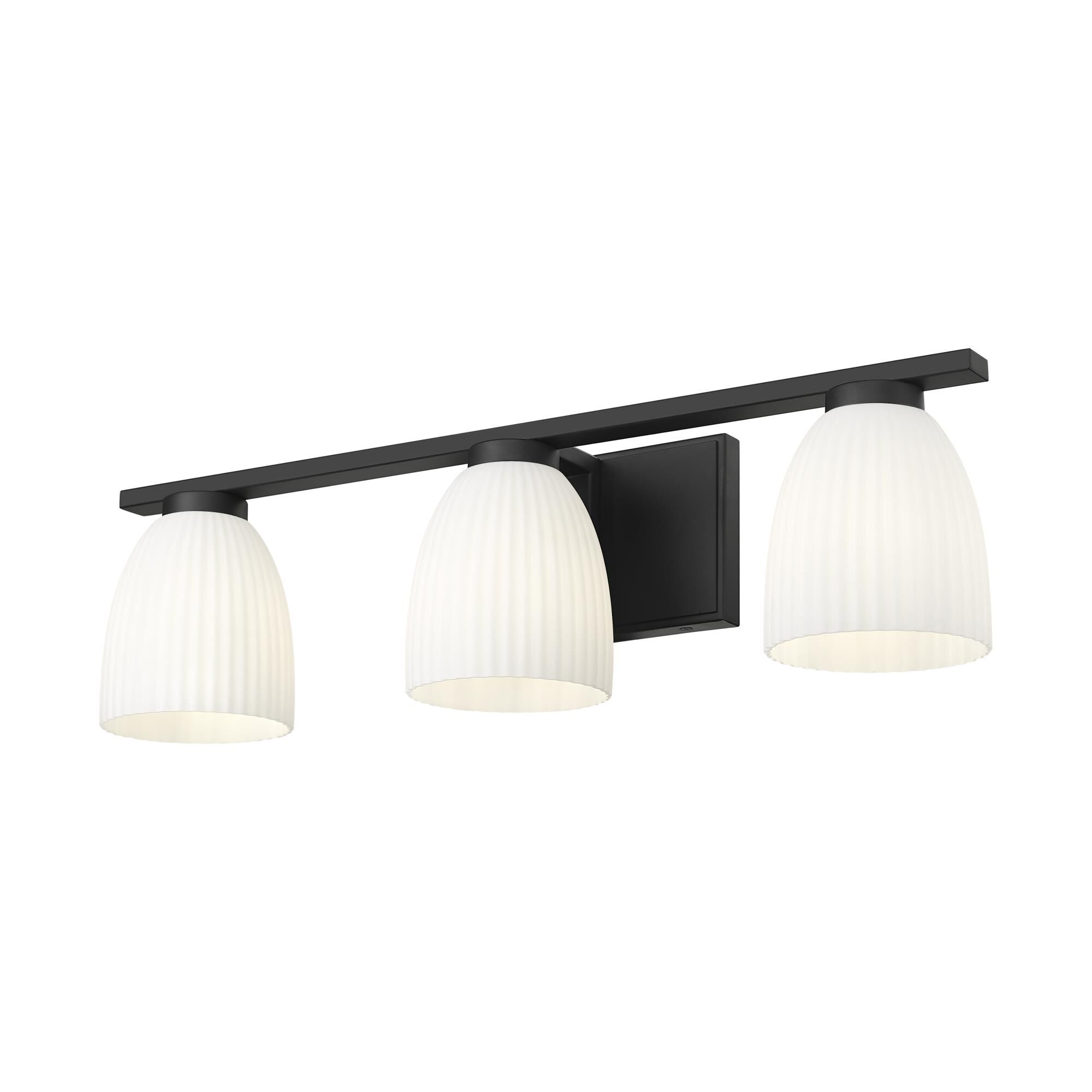 Shown in Matte Black finish and Matte Opal glass and Matte Opal shade