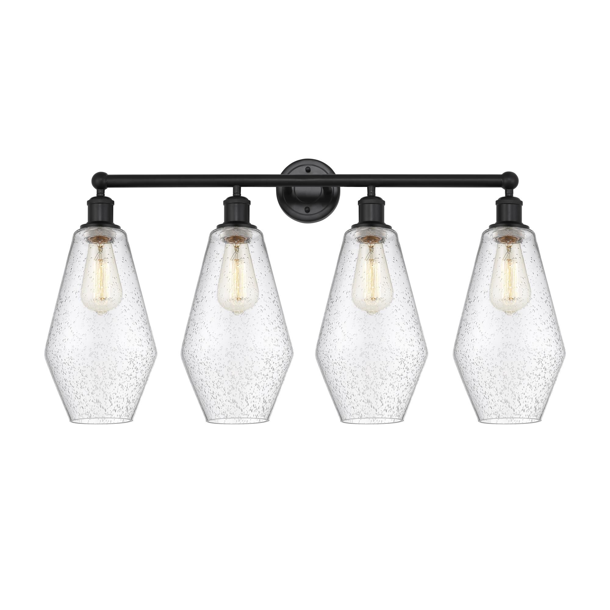 Shown in Matte Black finish and Seedy glass