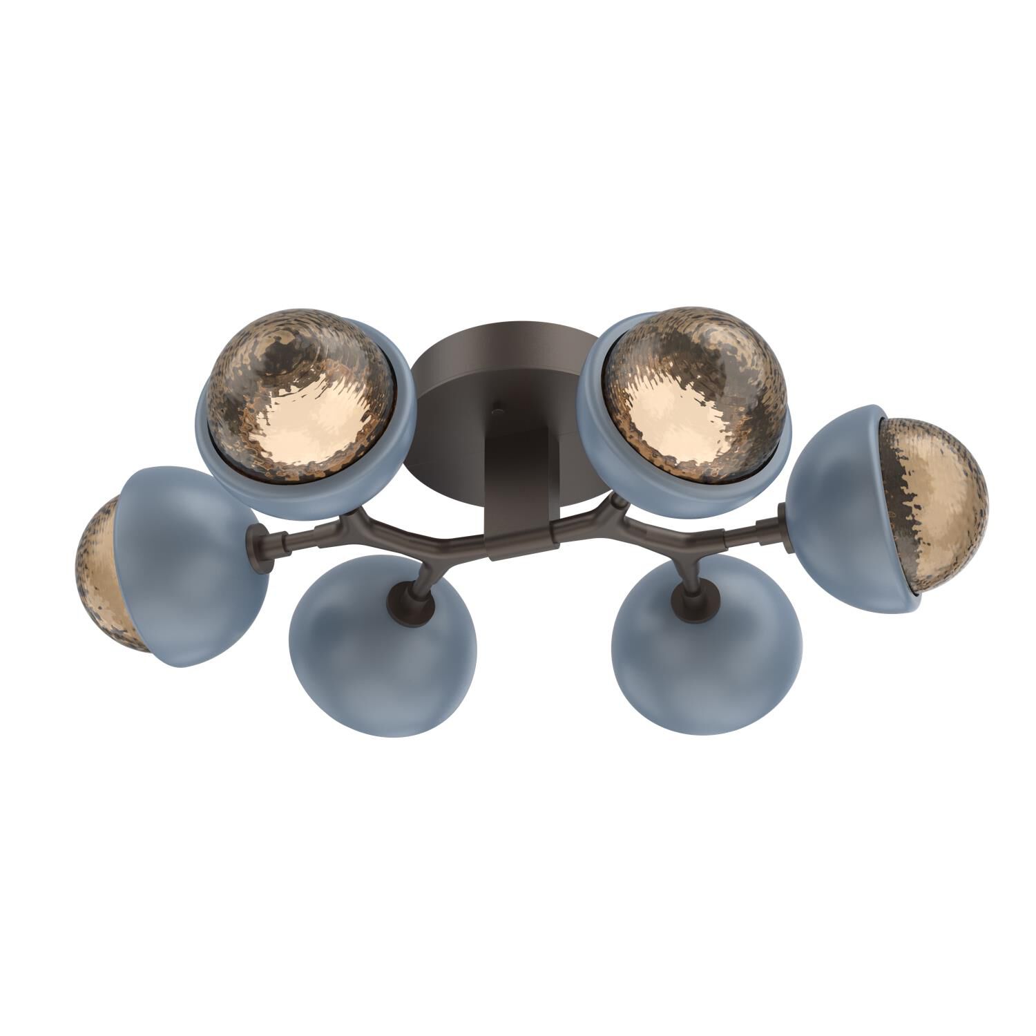 Shown in Flat Bronze finish and Bronze glass and Poppy Blue accent