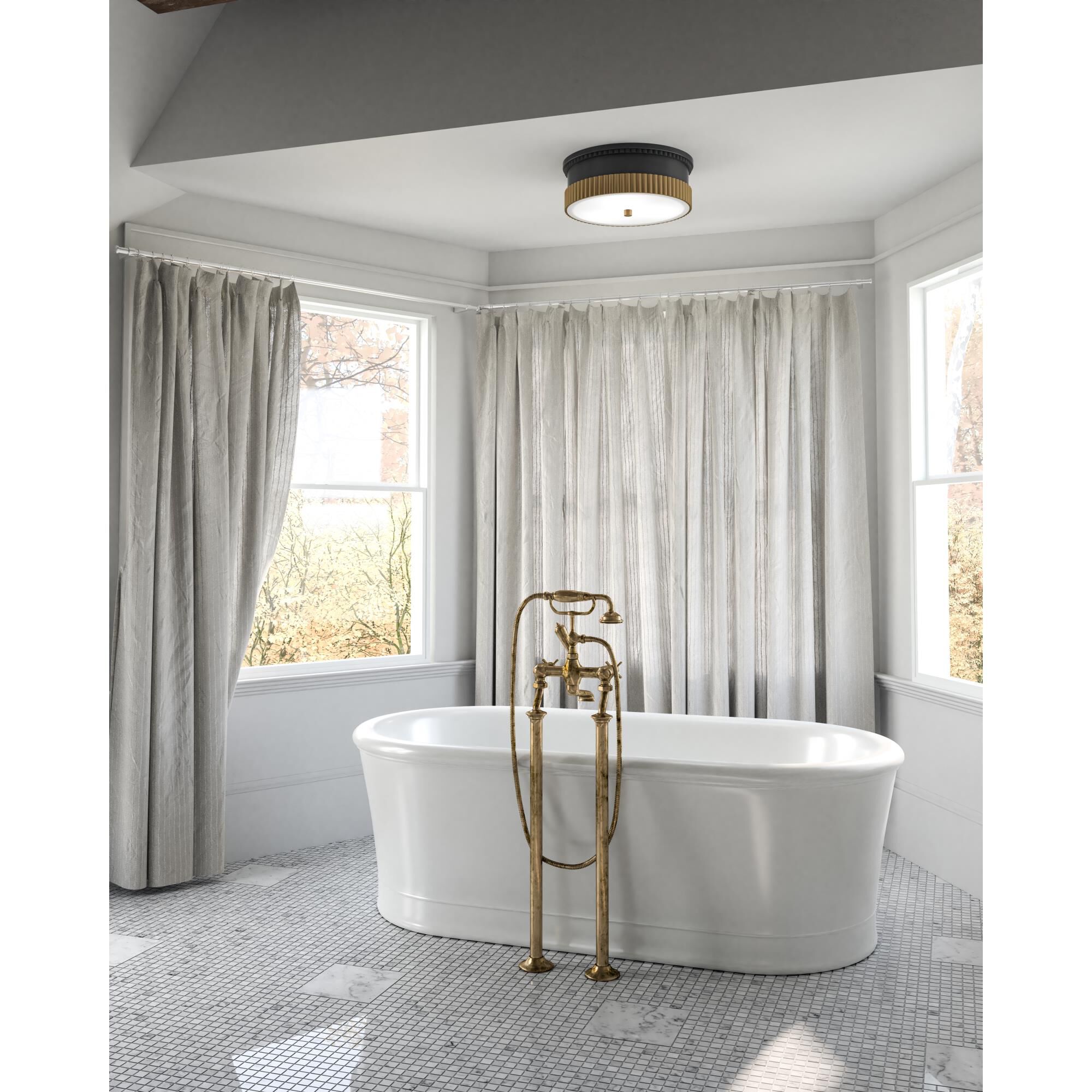 Shown in Matte Black and Brushed Gold finish and Glossy Opal  glass