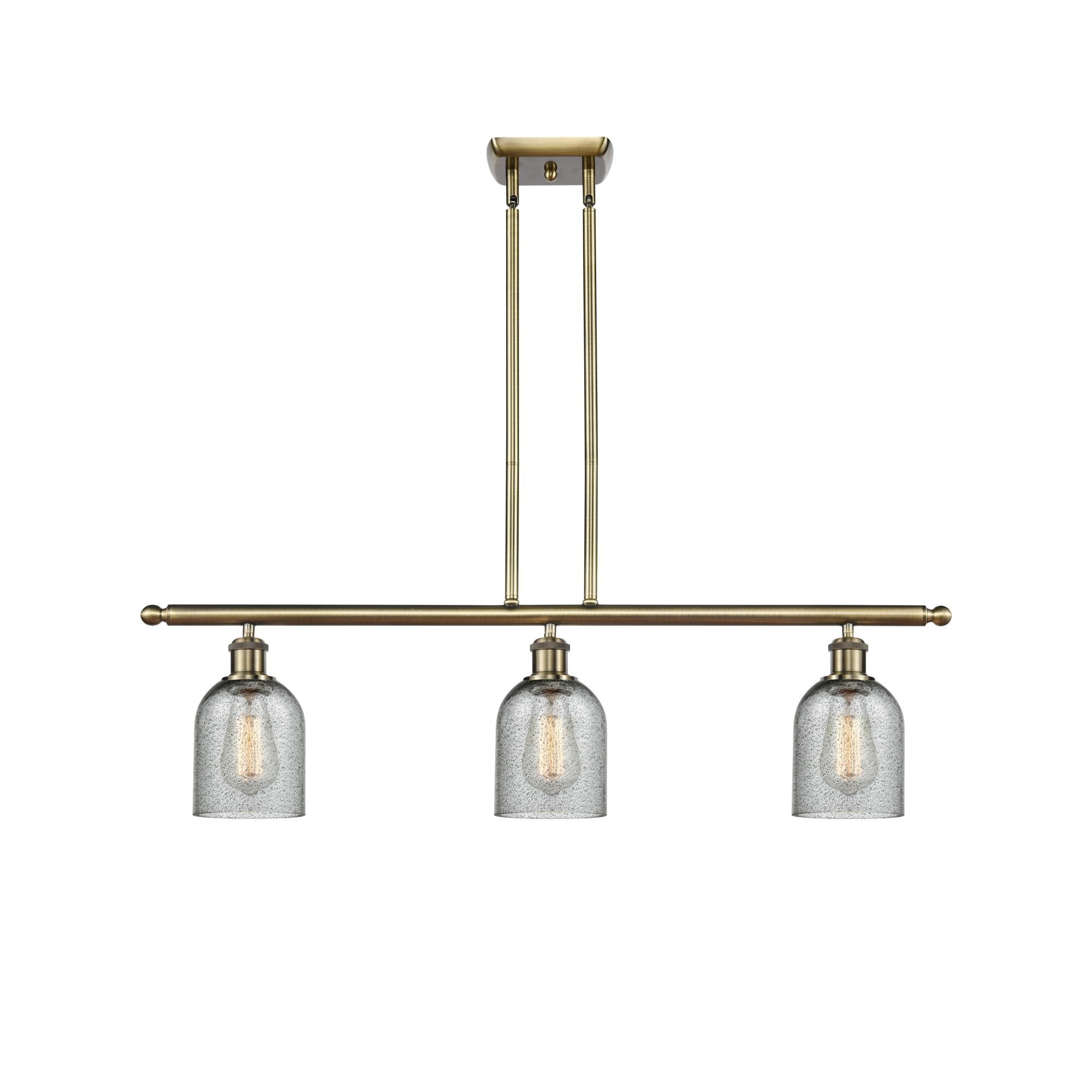 Shown in Antique Brass finish and Bell glass and Glass shade