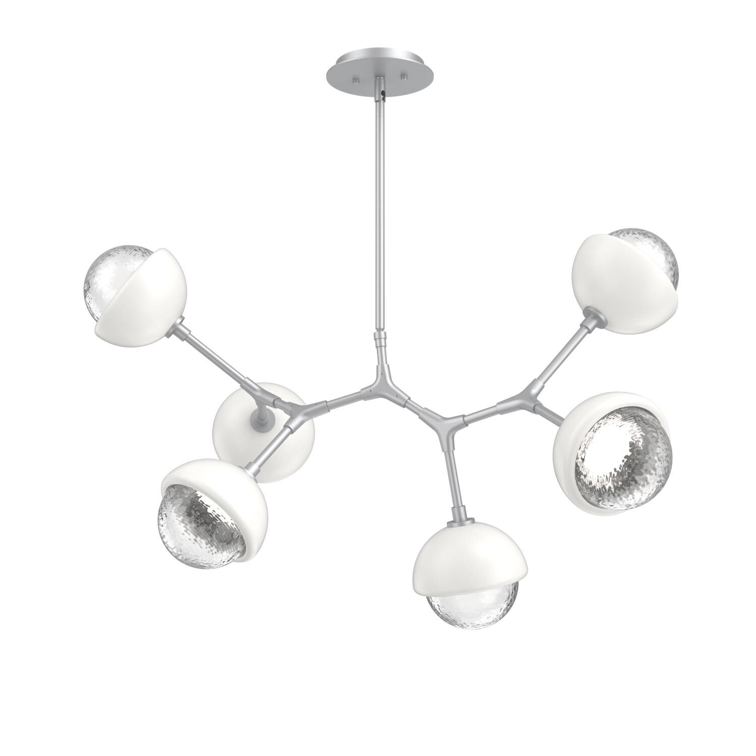 Shown in Classic Silver finish and Clear glass and Salt White accent